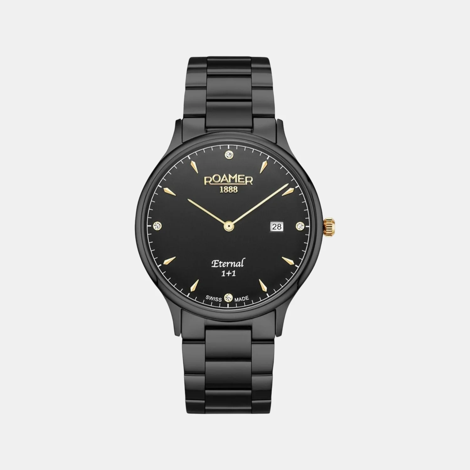 Eternal Men Quartz Black Dial Analog Stainless Steel Watch 863833 45 55 50 - Image 2