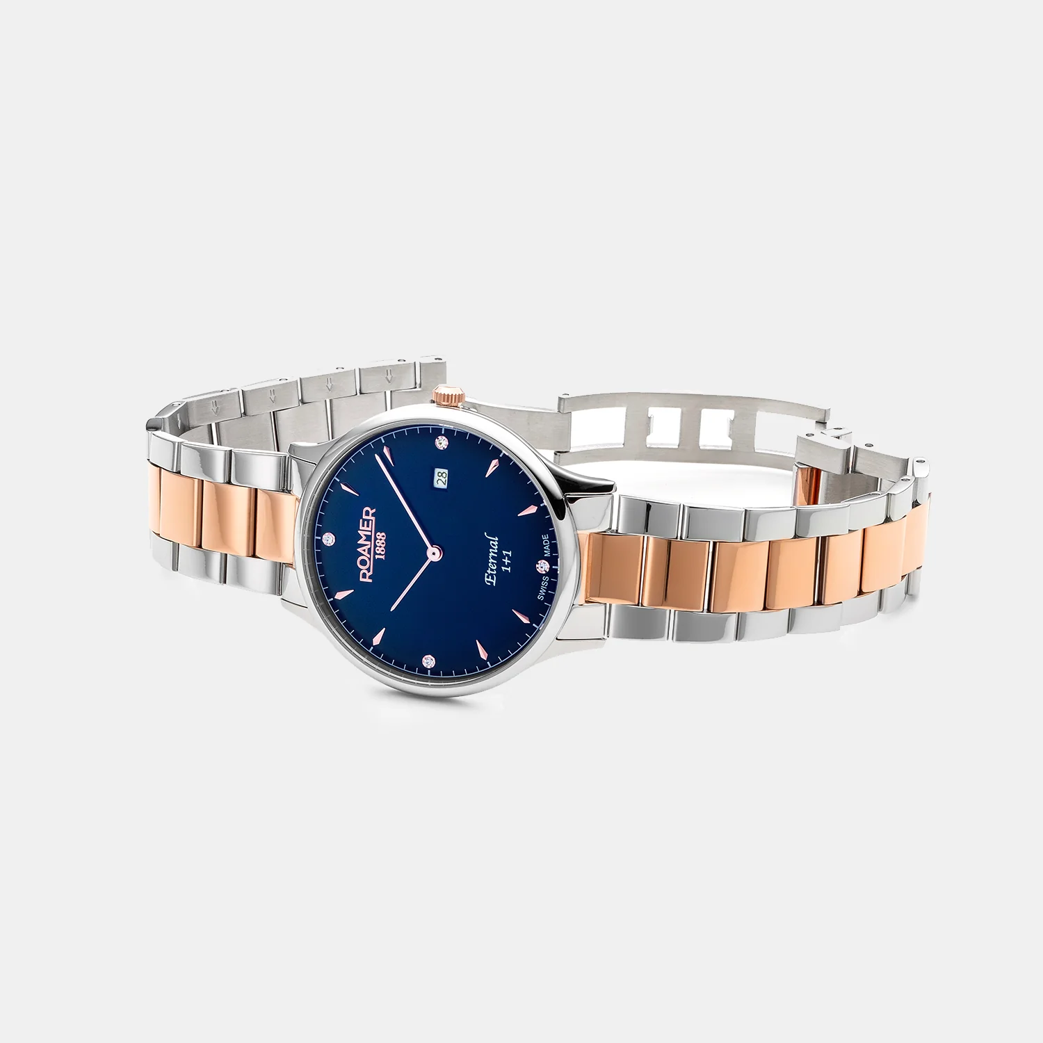 Eternal Men Quartz Blue Dial Analog Stainless Steel Watch 863833 49 45 50 - Image 2
