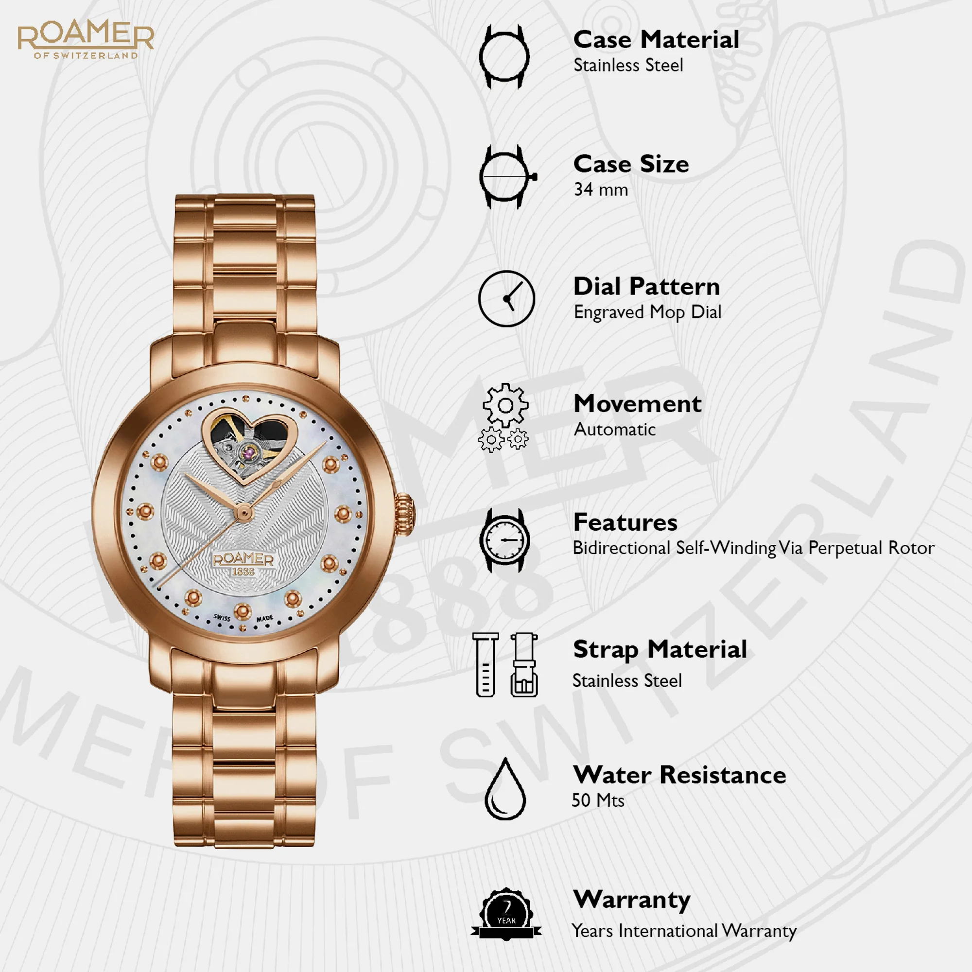 Lady Sweetheart Women Quartz Mother Of Pearl Dial Analog Stainless Steel Watch 556661 49 19 50 - Image 2