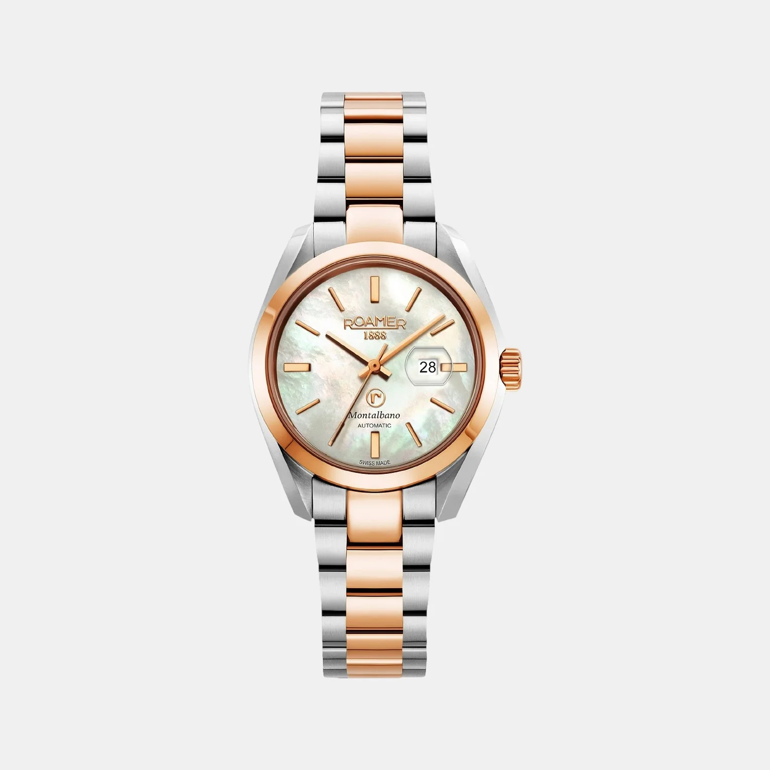 Montalbano Women Automatic White Mother Of Pearl Dial Analog Stainless Steel Watch 996990 49 20 20