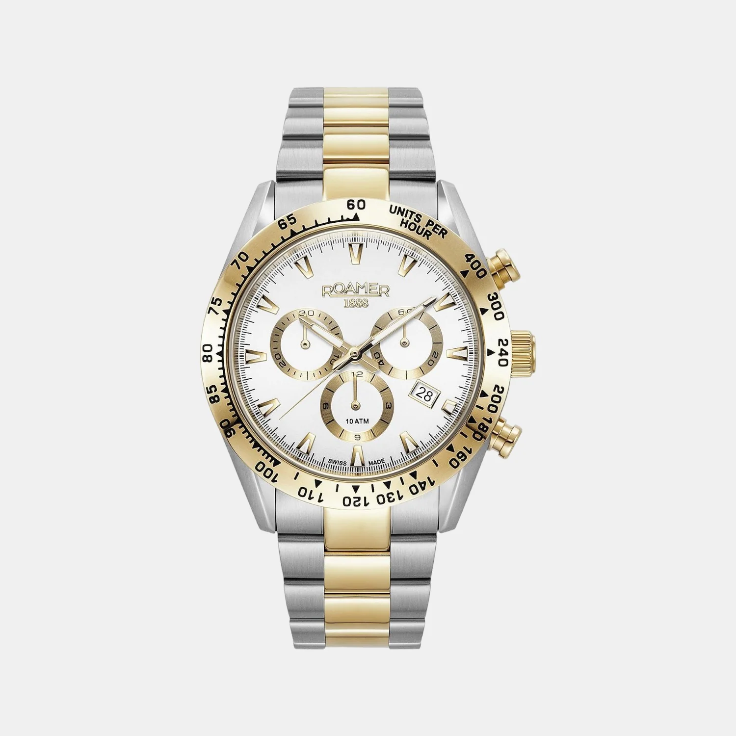 Monza 100 Men Quartz White Dial Chronograph Stainless Steel Watch 850837 47 15 20