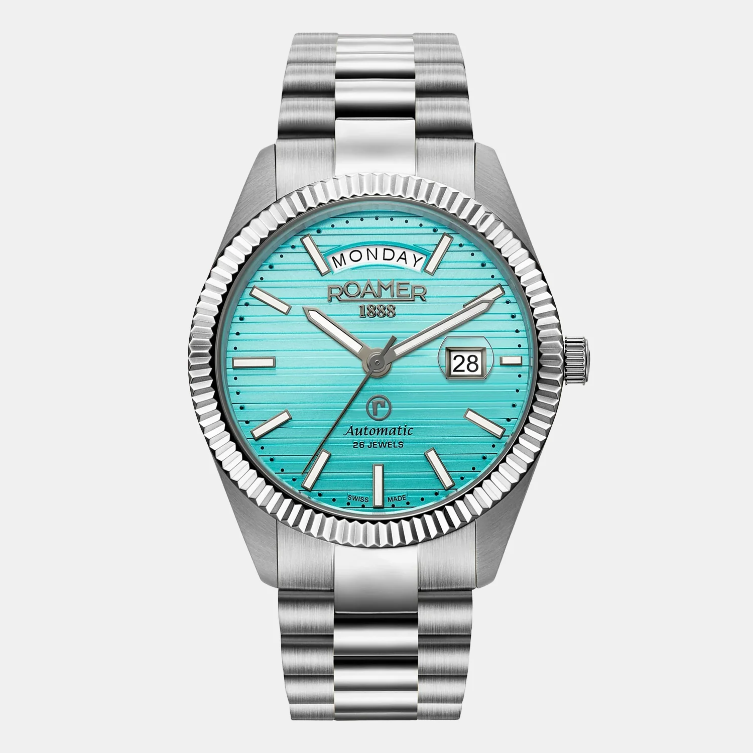 Primeline Daydate Ii Men Automatic Blue Dial Analog Stainless Steel Watch 981666 41 05 50 - Image 3