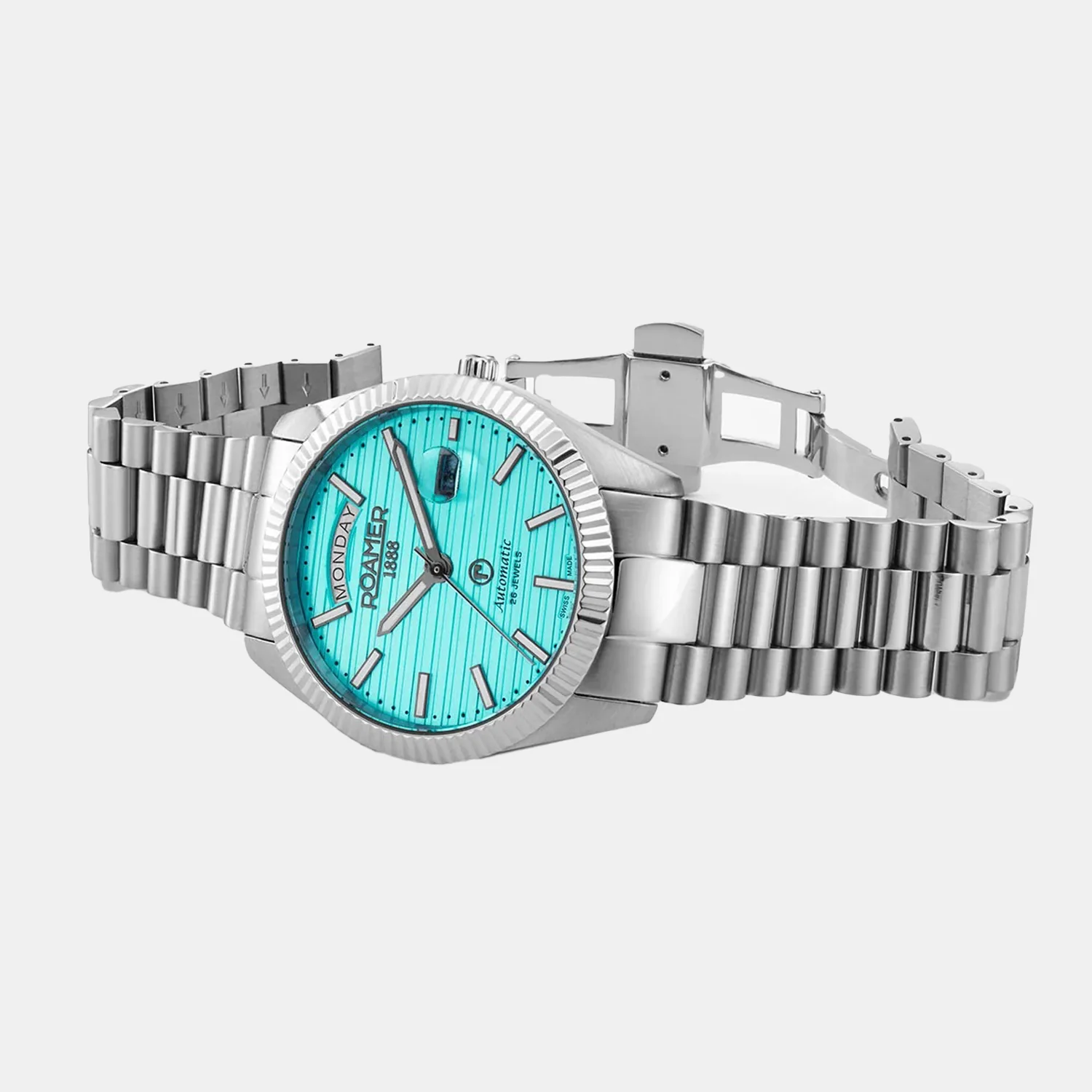 Primeline Daydate Ii Men Automatic Blue Dial Analog Stainless Steel Watch 981666 41 05 50 - Image 4