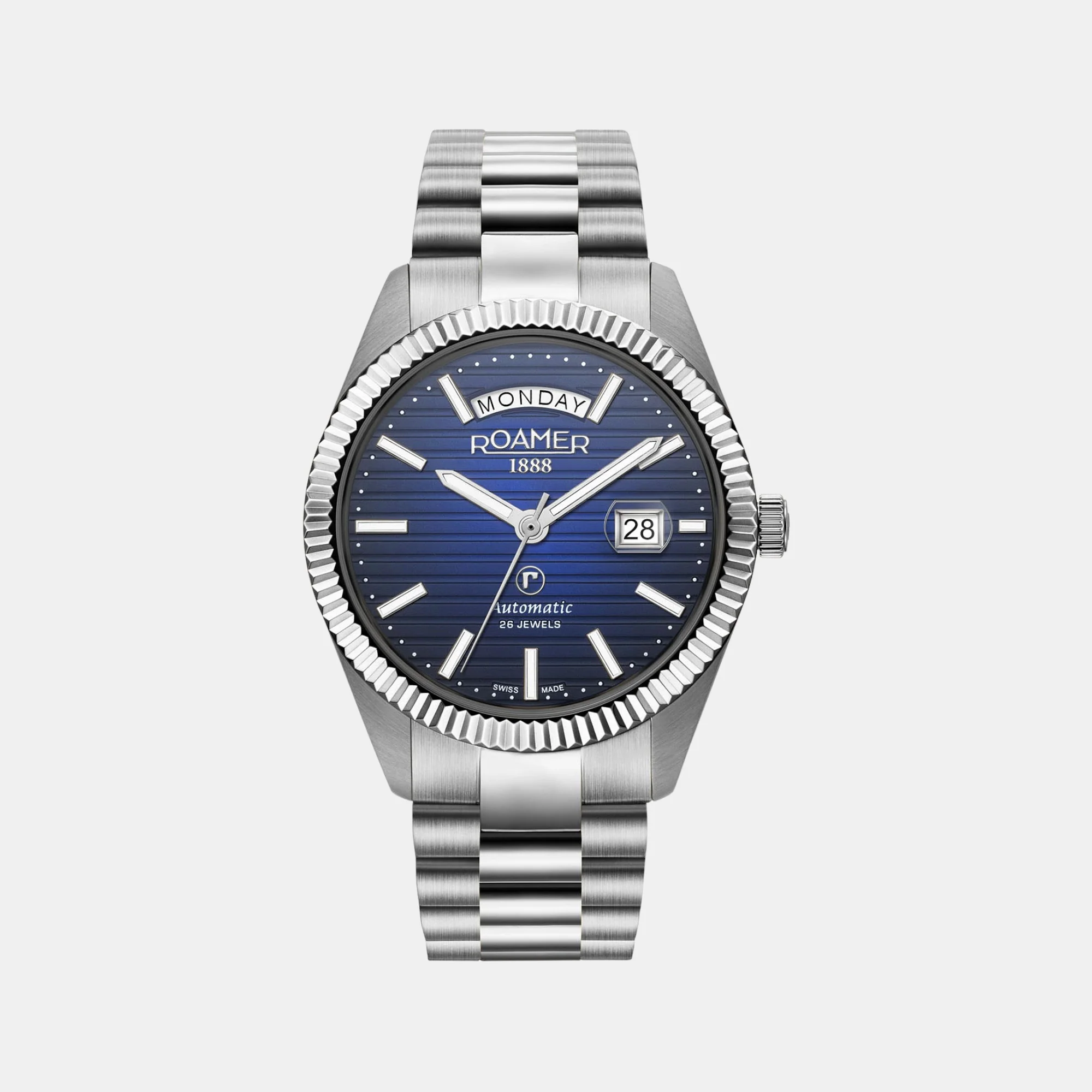 Primeline Daydate Ii Men Automatic Blue Dial Analog Stainless Steel Watch 981666 41 45 50 - Image 3