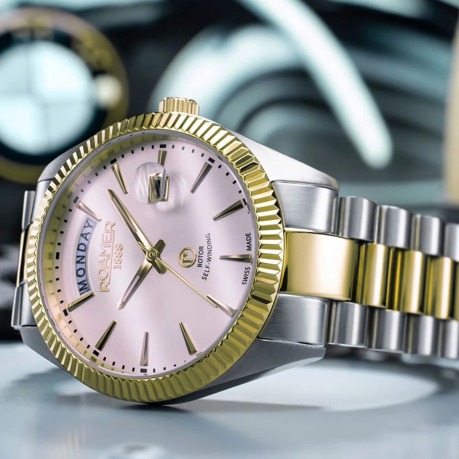 Primeline Daydate Men Mechanical Silver Dial Analog Stainless Steel Watch 981662 48 15 90 - Image 4
