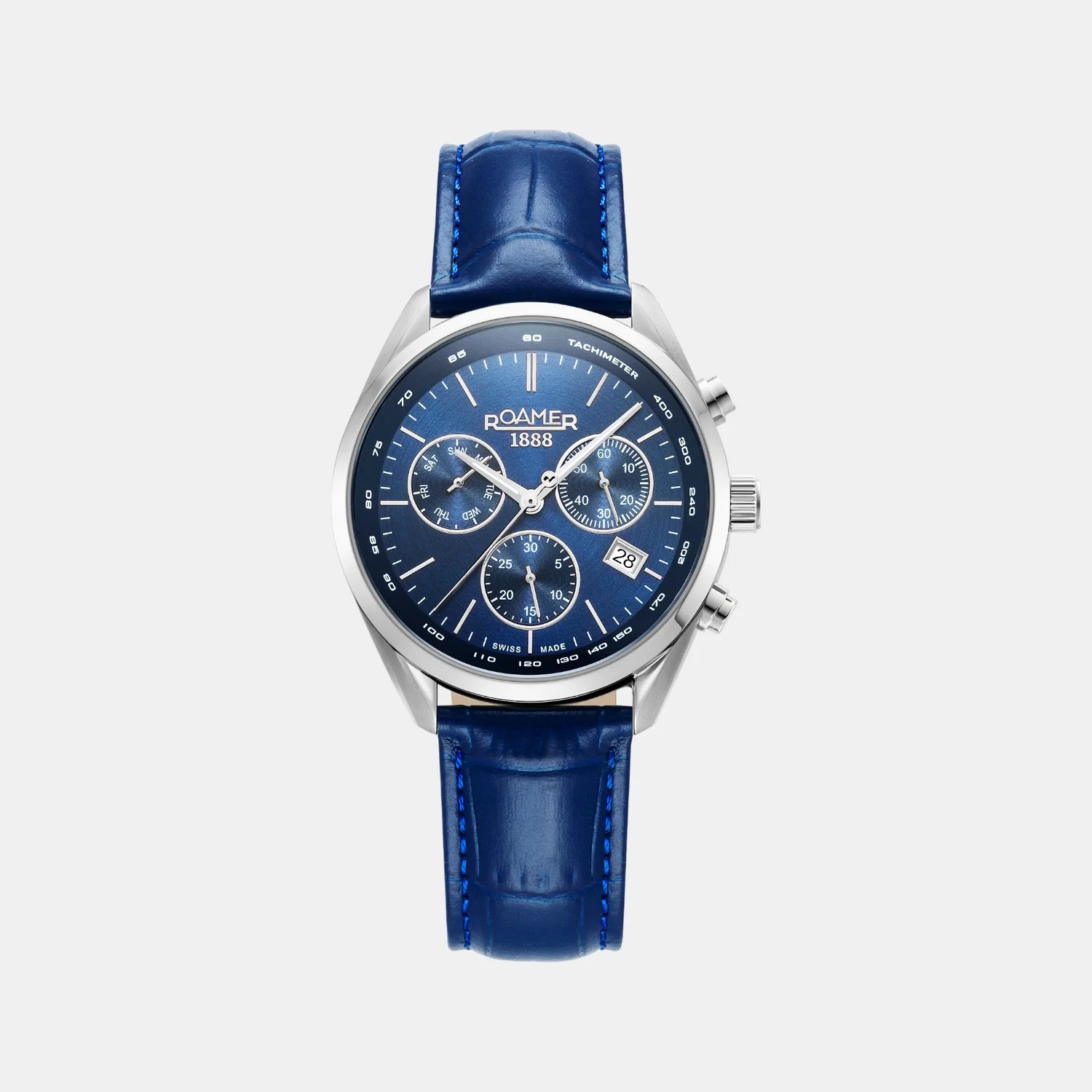 Pro Chrono Men Quartz Blue Sunray Dial Chronograph Leather Watch 993819 41 45 02 - Image 2