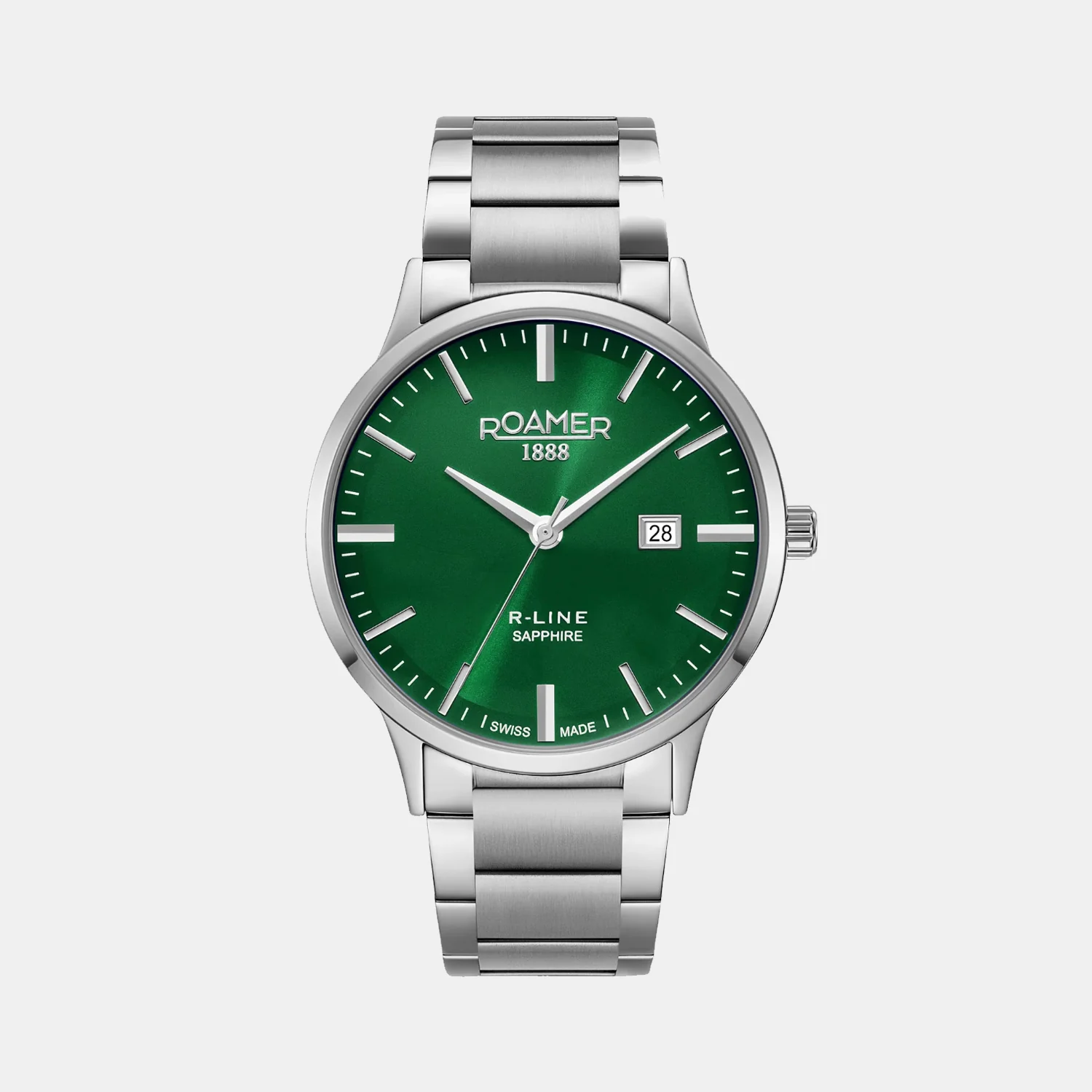 R-Line Classic Men Quartz Green Dial Analog Stainless Steel Watch 718833 41 75 20 - Image 3