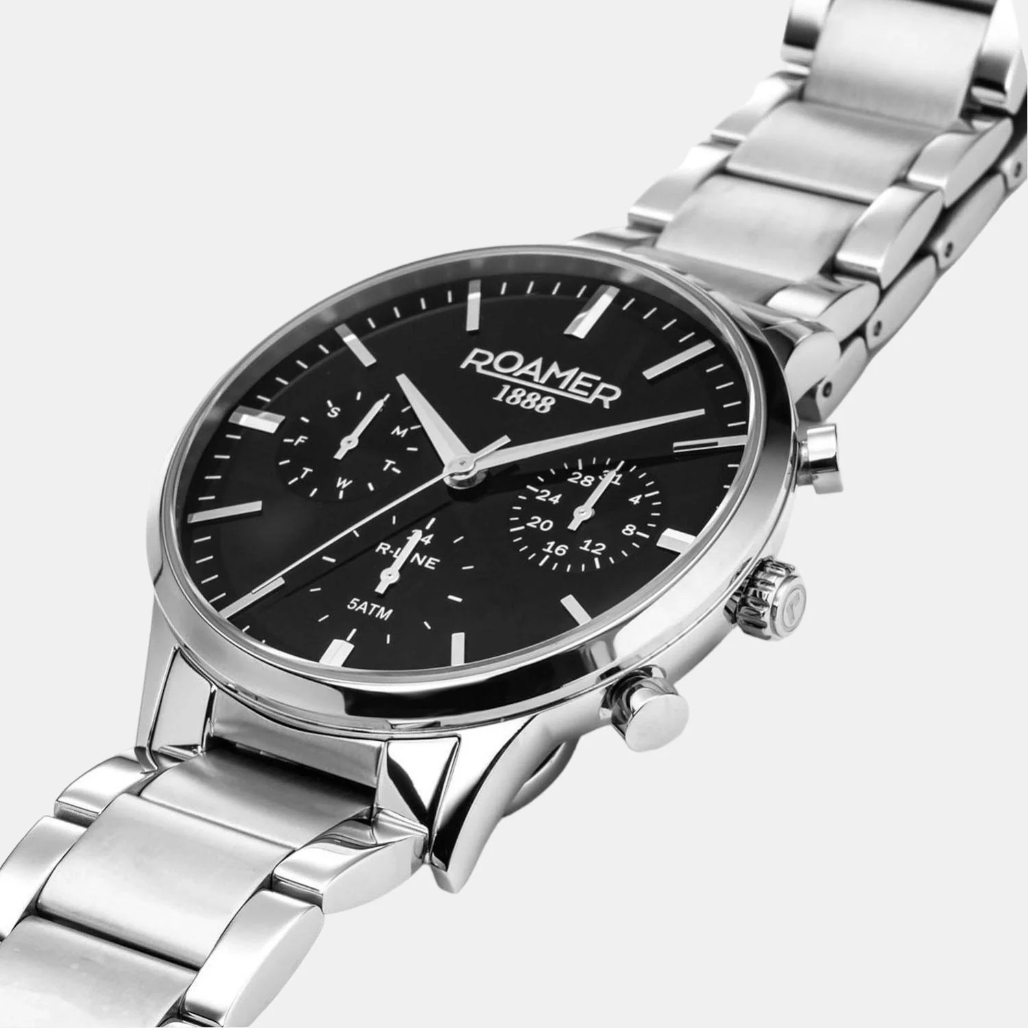 R-Line Men Quartz Black Dial Analog Stainless Steel Watch 718982 41 55 70 - Image 2