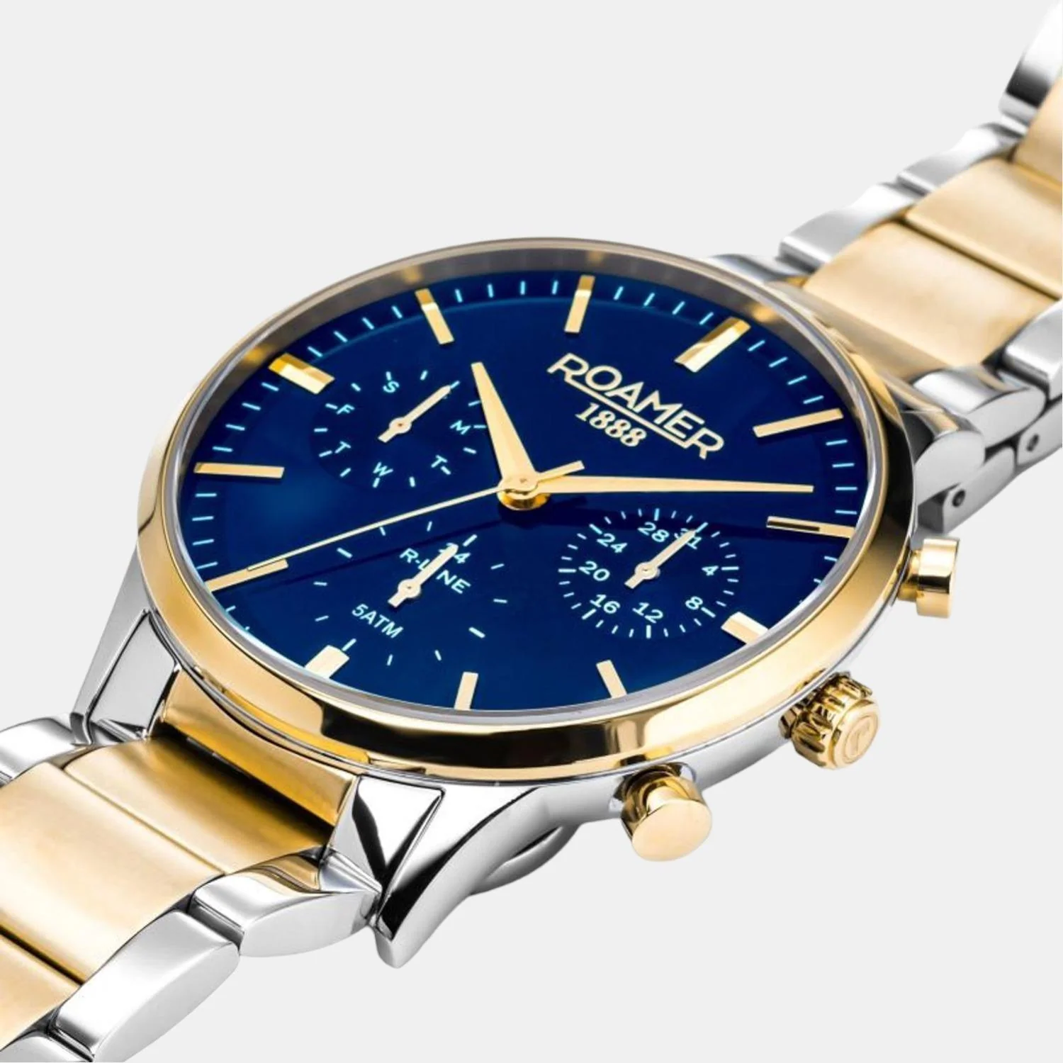 R-Line Men Quartz Blue Dial Analog Stainless Steel Watch 718982 48 45 70 - Image 4
