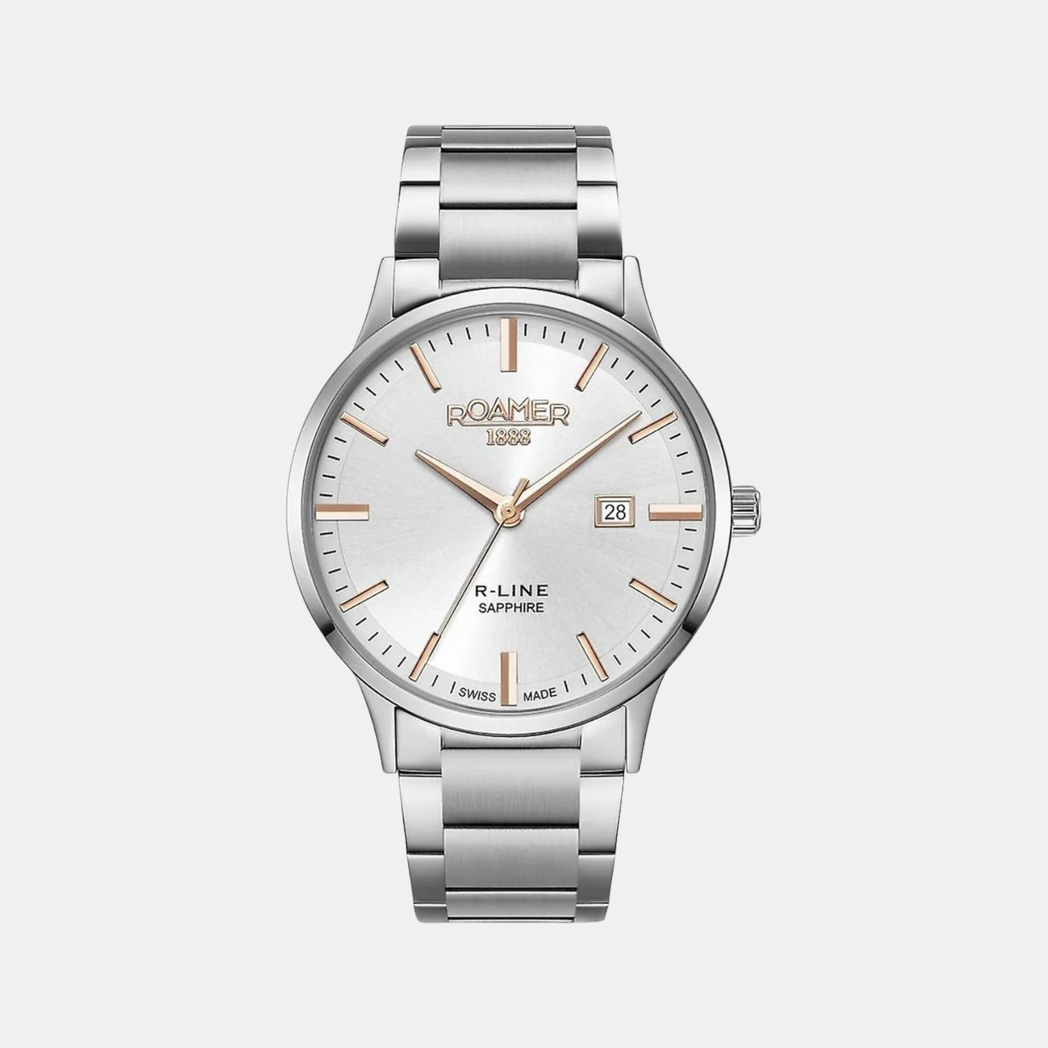 R-Line Men Quartz Silver Dial Analog Stainless Steel Watch 718833 41 15 70