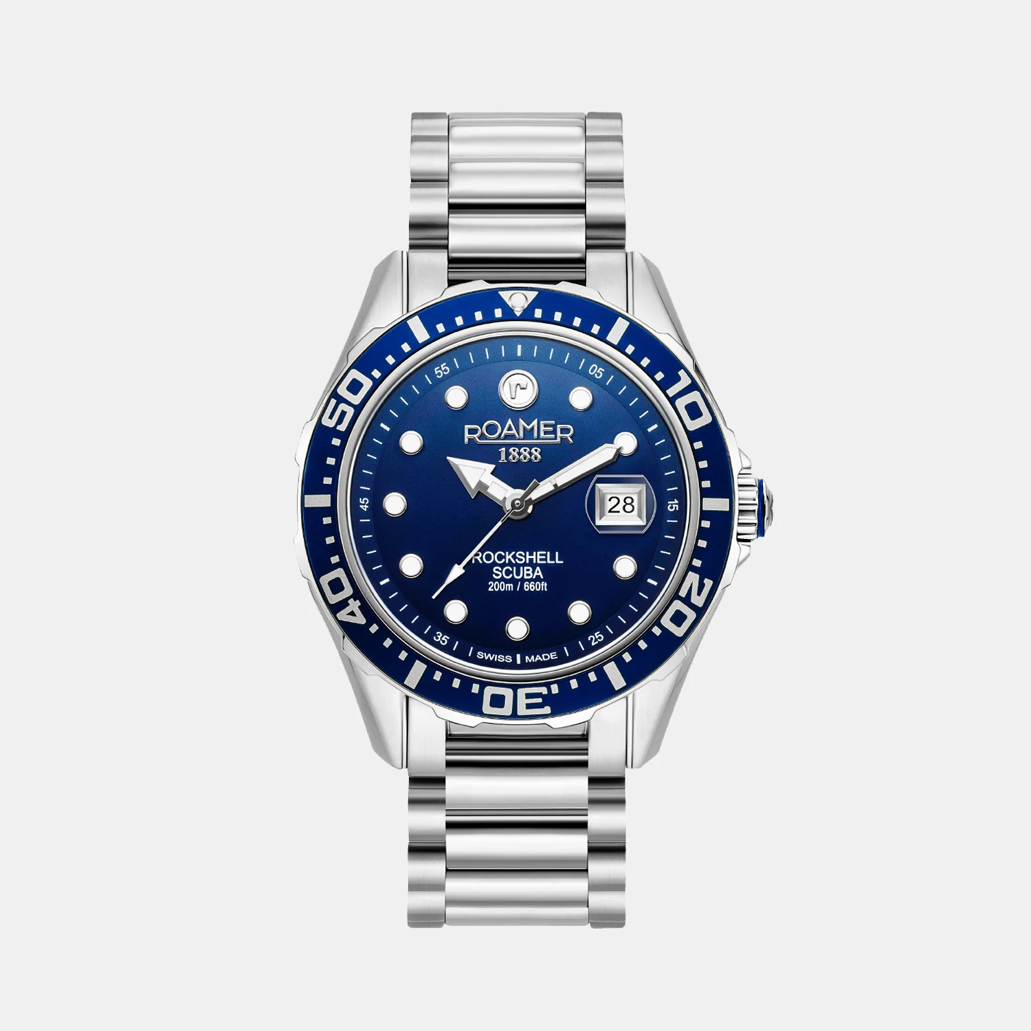 Rockshell Mark III Scuba Men Quartz Blue Dial Analog Stainless Steel Watch 220858 41 45 50 - Image 3