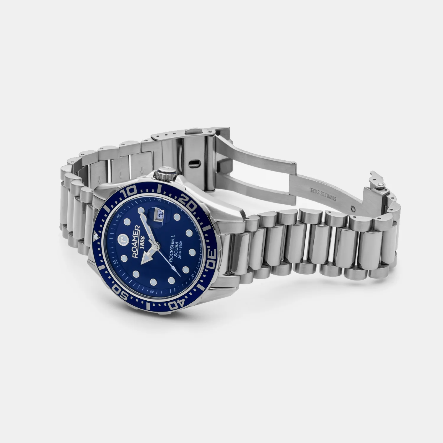 Rockshell Mark III Scuba Men Quartz Blue Dial Analog Stainless Steel Watch 220858 41 45 50 - Image 4