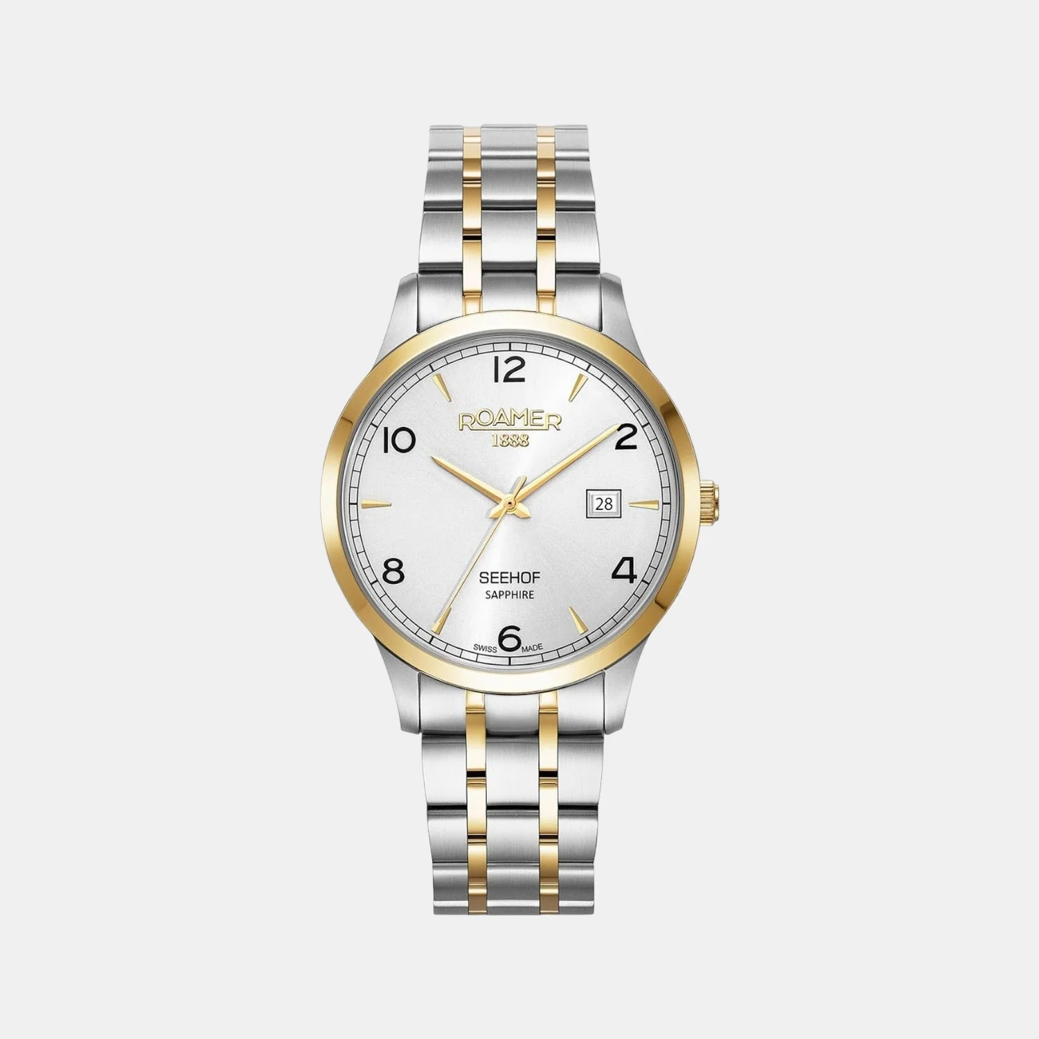 Seehof Men Quartz Silver Dial Analog Stainless Steel Watch 509833 47 14 20