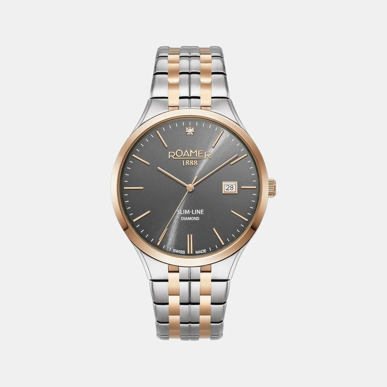 Slim-Line Men Quartz Grey Dial Analog Stainless Steel Watch 864833 49 55 50 - Image 2