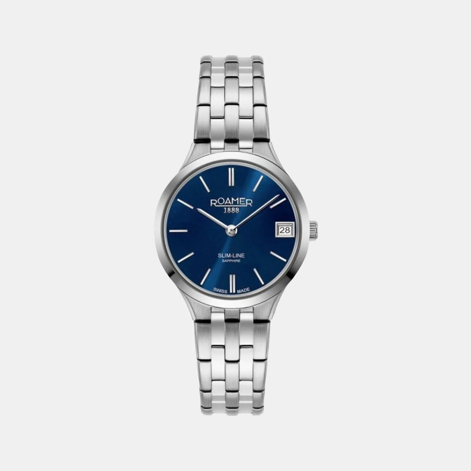 Slim-Line Women Quartz Blue Dial Analog Stainless Steel Watch 512857 41 45 20