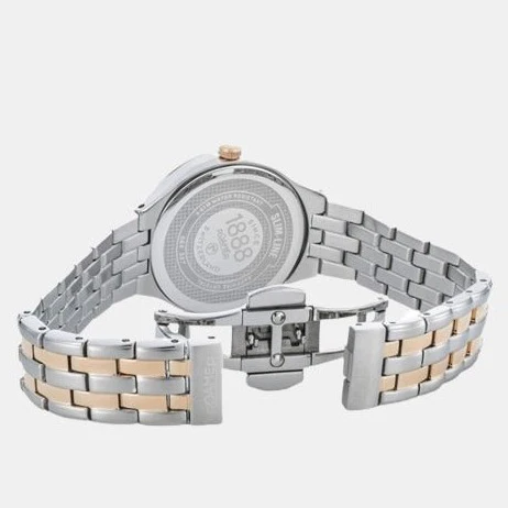 Slim-Line Women Quartz Mother Of Pearl Dial Analog Stainless Steel Watch 864857 49 20 50 - Image 4