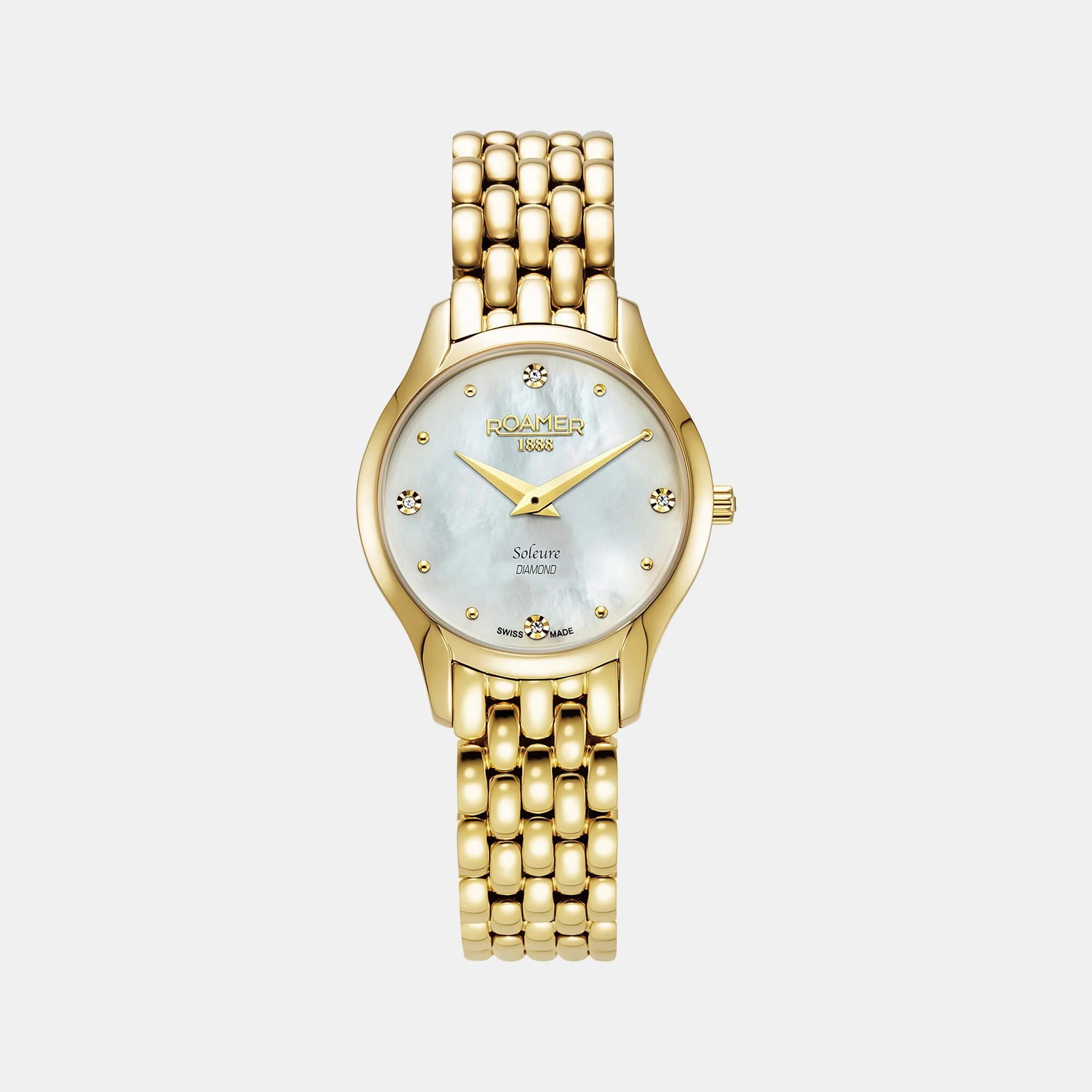 Soleure Women Quartz White Mother Of Pearl Dial Analog Stainless Steel Watch 547857 48 25 50