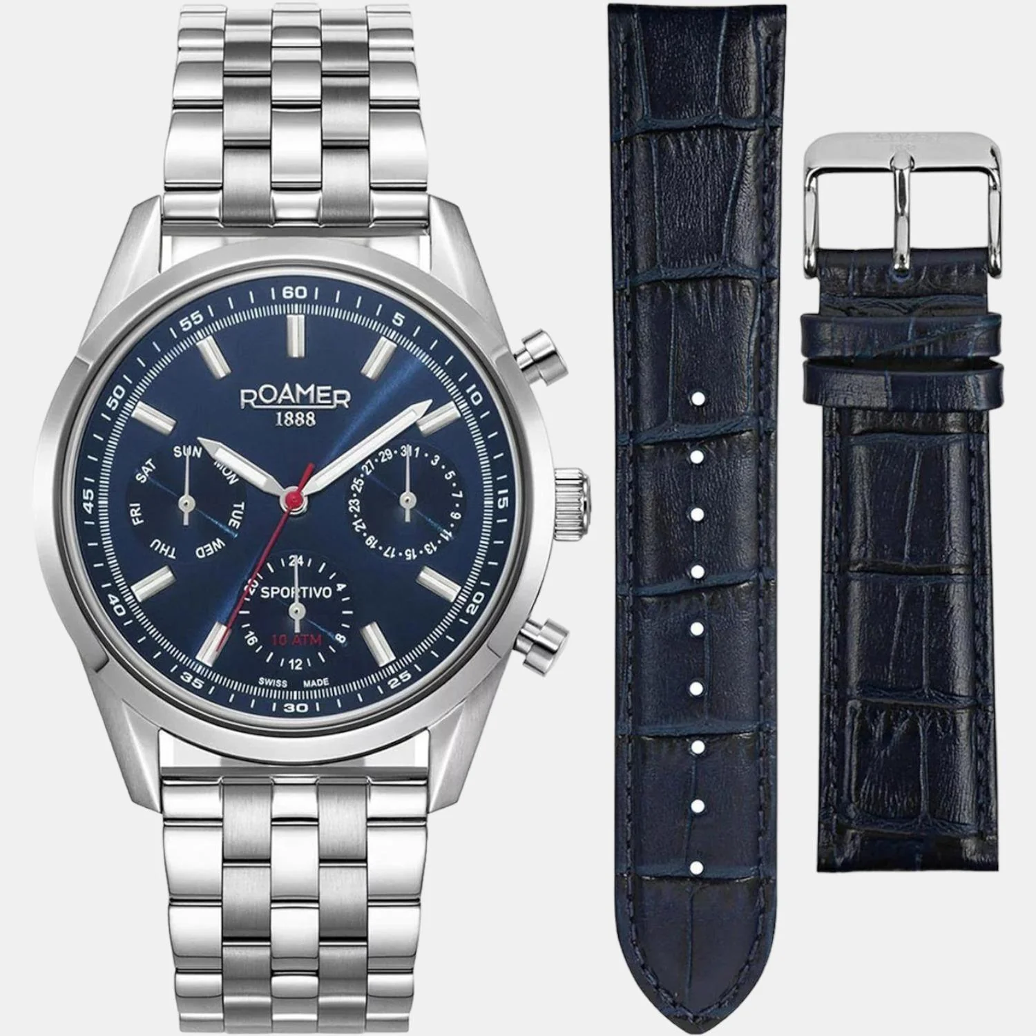 Sportivo Men Quartz Blue Dial Analog Stainless Steel Watch 856982 41 45 70 - Image 2