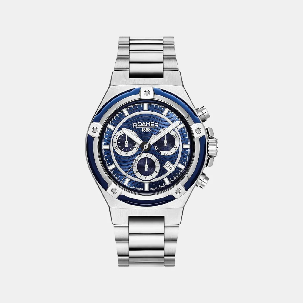 Tempomaster Chrono Men Quartz Blue Dial Analog Stainless Steel Watch 221837 41 45 20