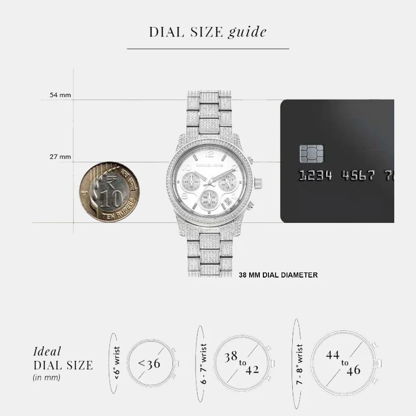 Runway Women Quartz Silver Dial Chronograph Stainless Steel Watch MK7434 - Image 5