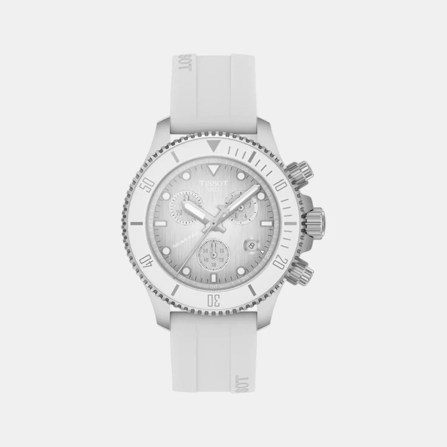 Seastar 1000 Men Quartz White Dial Chronograph Synthetic Watch T1202171701100 - Image 2