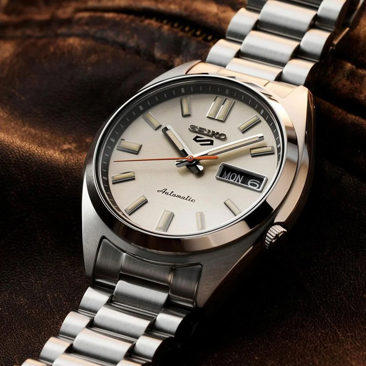 5 Sports Men Automatic Beige Dial Analog Stainless Steel Watch SRPK91K1 - Image 6