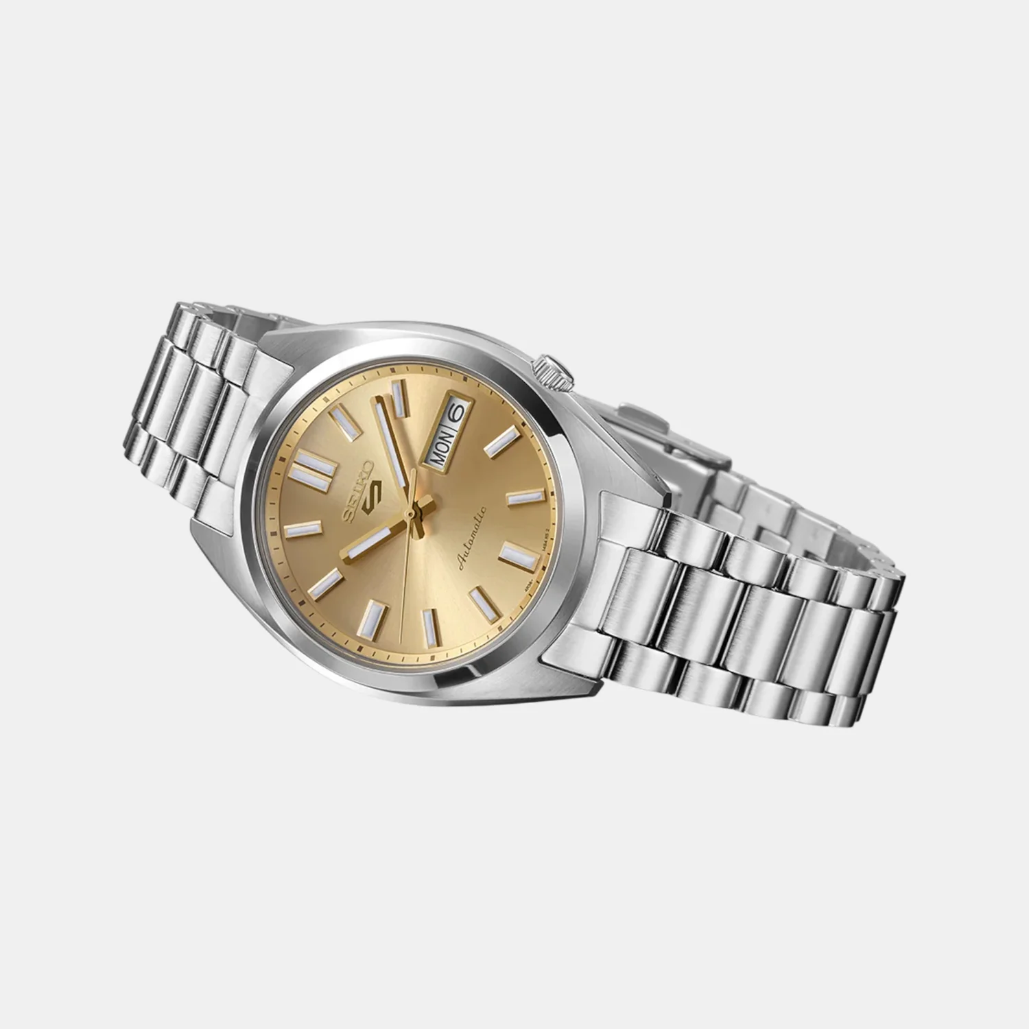 5 Sports Men Automatic Gold Dial Analog Stainless Steel Watch SRPL59K1 - Image 3