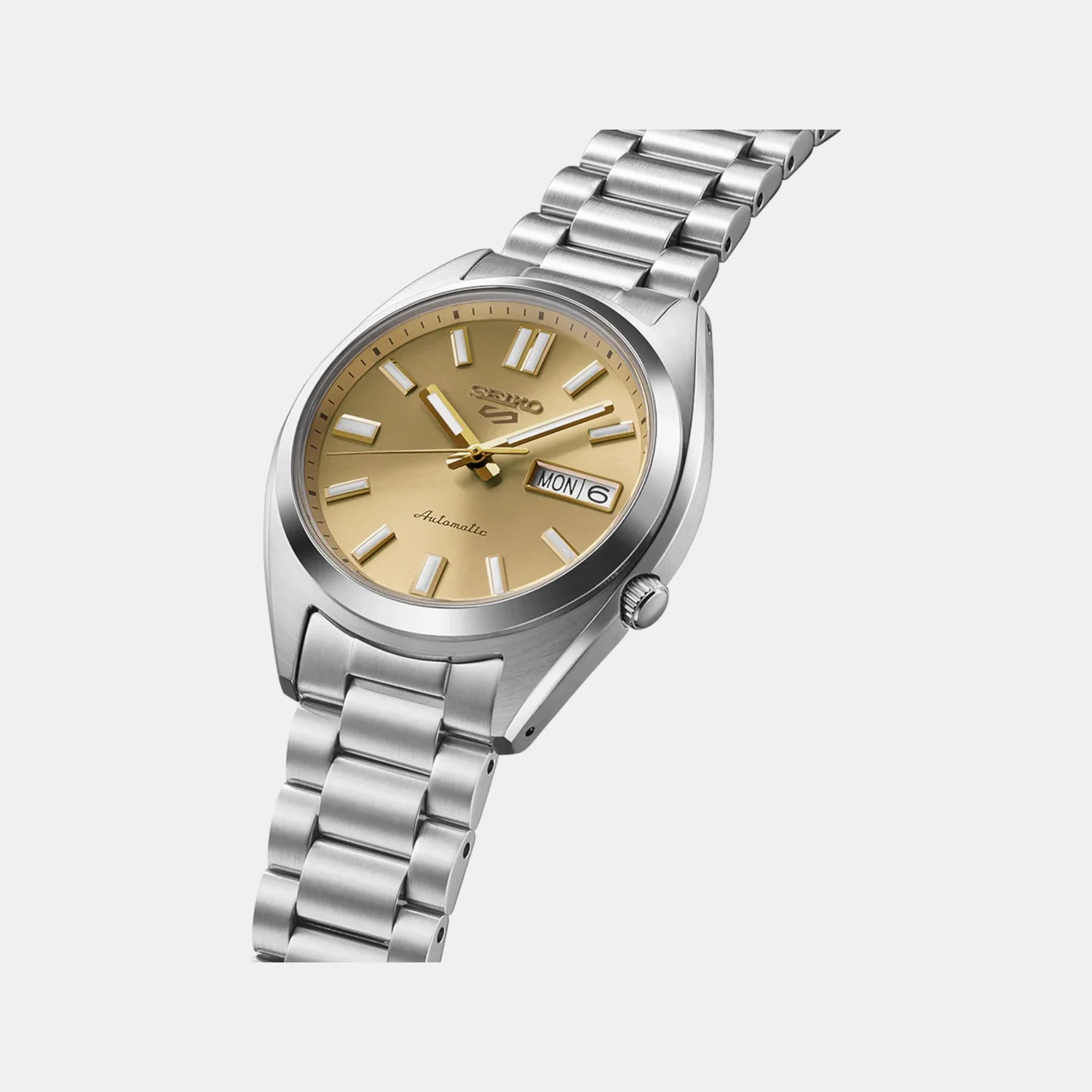 5 Sports Men Automatic Gold Dial Analog Stainless Steel Watch SRPL59K1 - Image 4