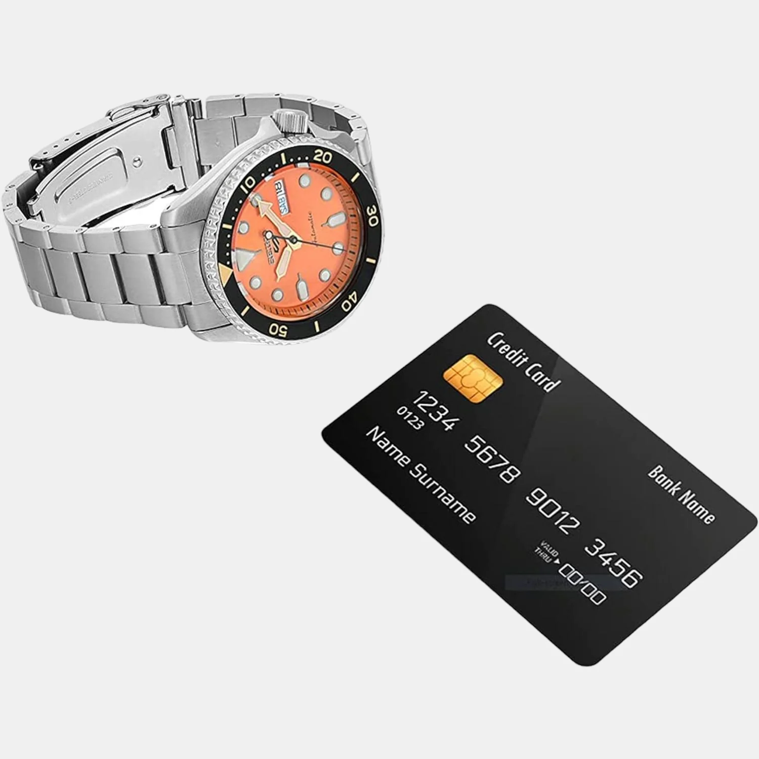 5 Sports Men Automatic Orange Dial Analog Stainless Steel Watch SRPD59K1 - Image 7