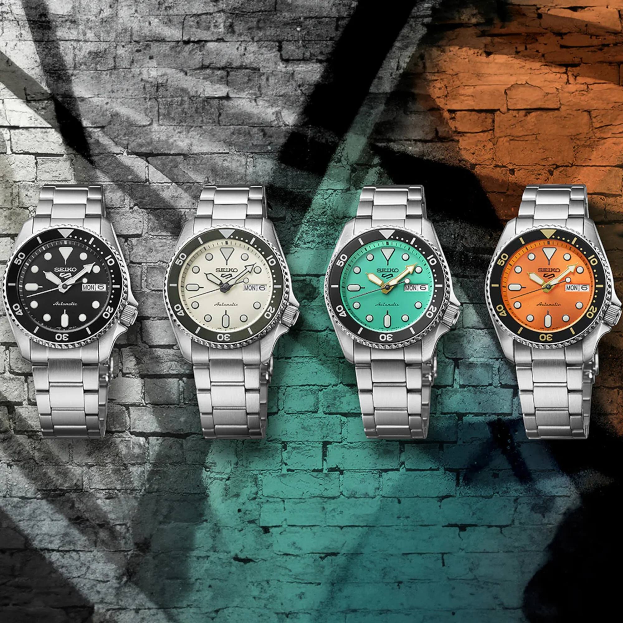 5 Sports Men Automatic Orange Dial Analog Stainless Steel Watch SRPK35K1 - Image 4