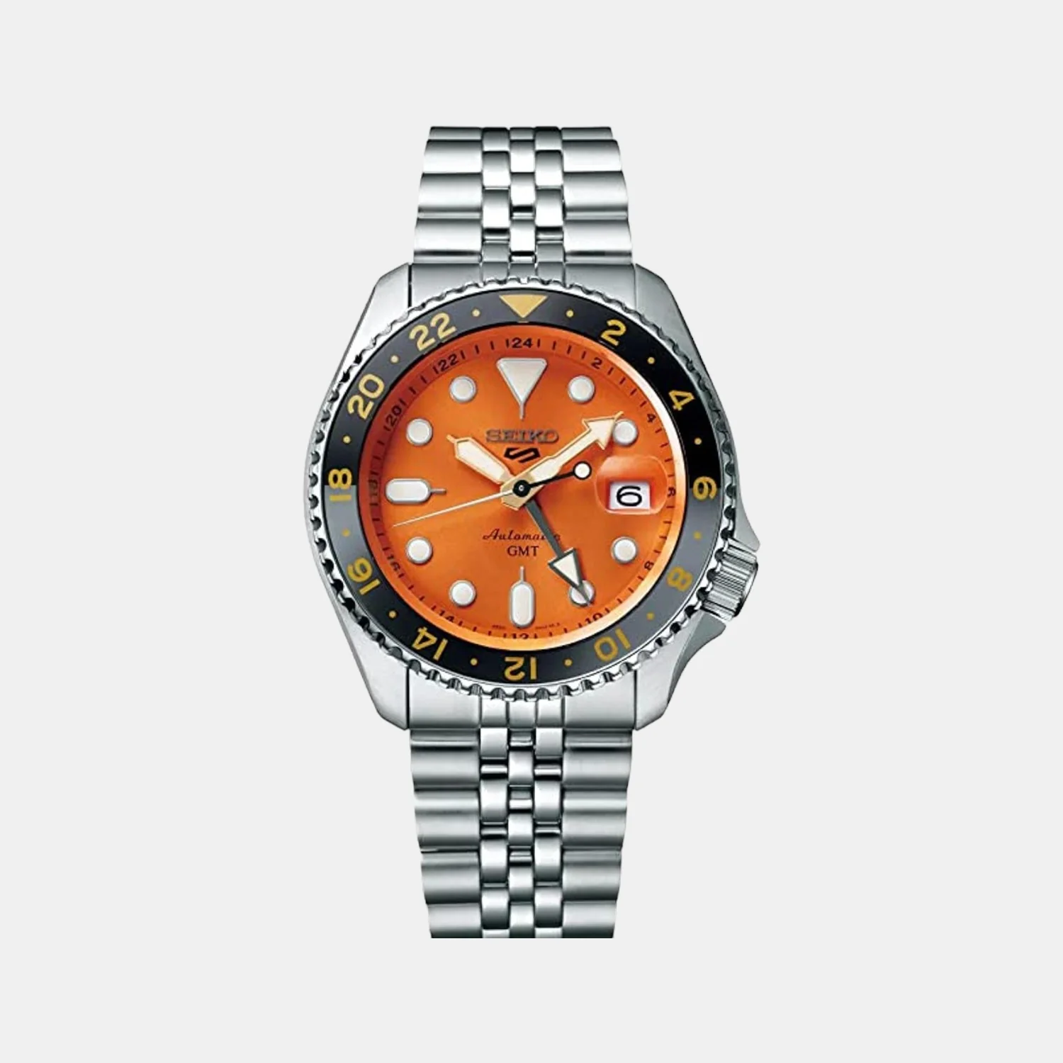 5 Sports Men Automatic Orange Dial Analog Stainless Steel Watch SSK005K1 - Image 2