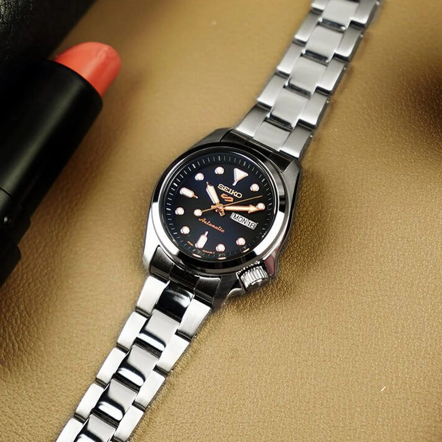 5 Sports Women Automatic Blue Dial Analog Stainless Steel Watch SRE003K1 - Image 3