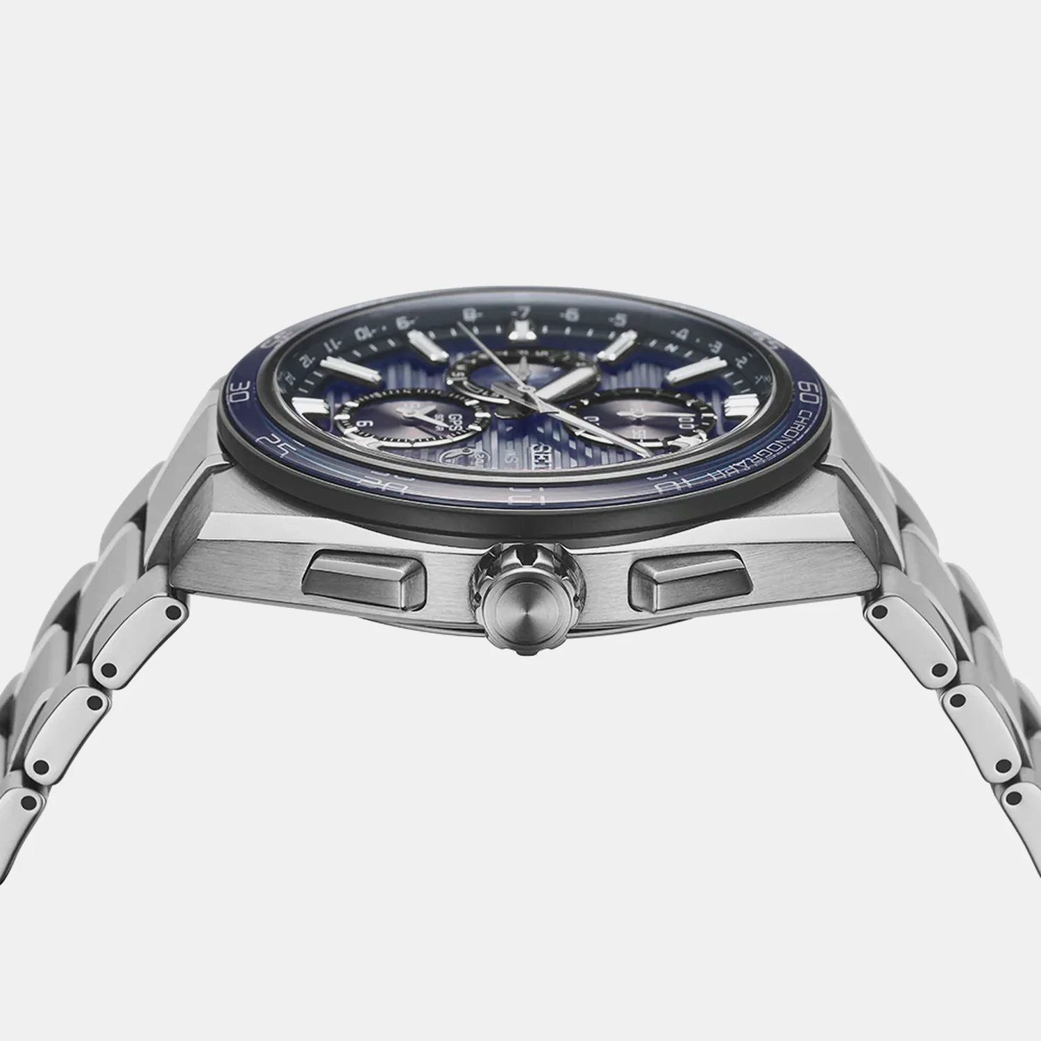 Astron GPS Solar Dual-Time Chronograph Men Slate Blue Dial Watch SSH175J1 - Image 4