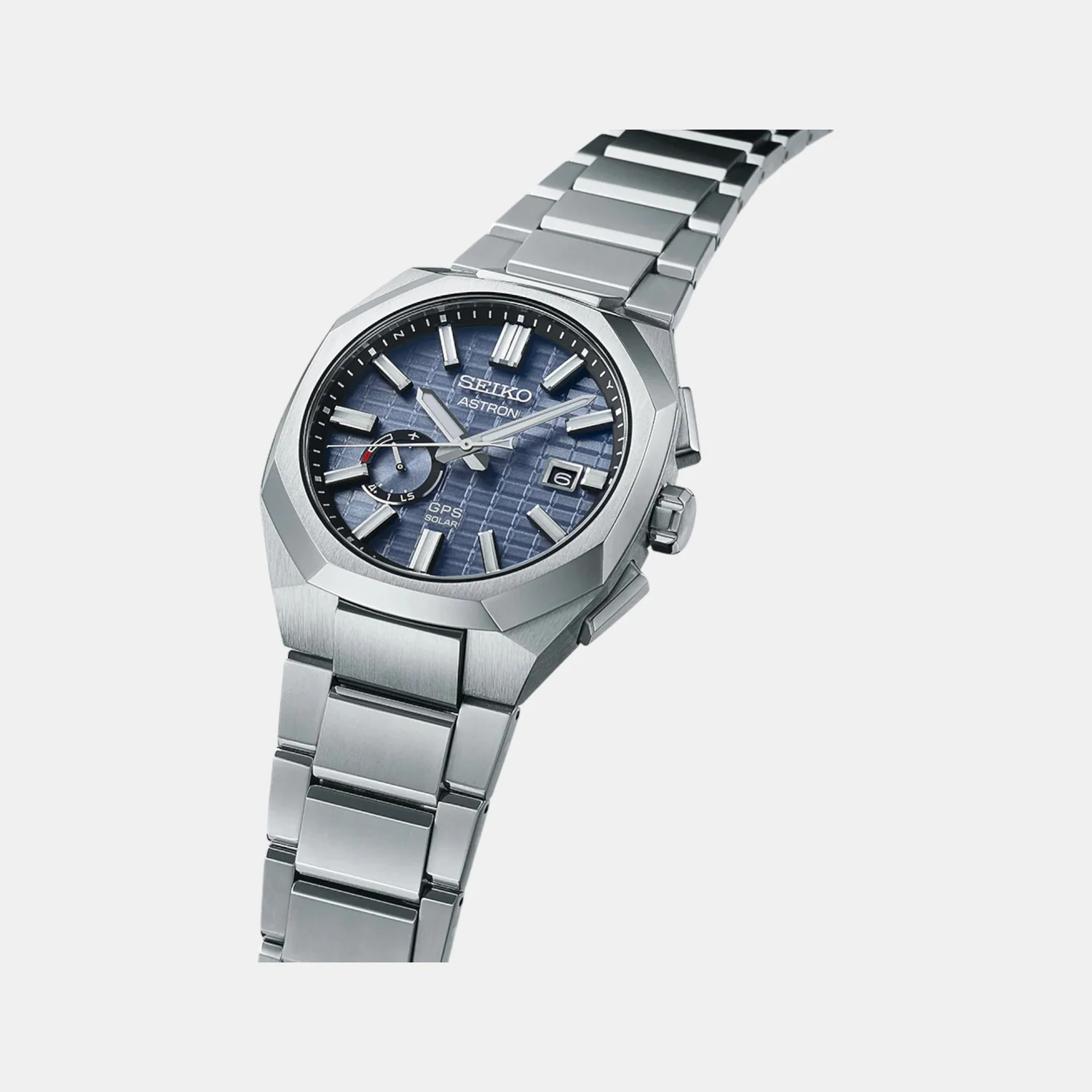 Astron Men Solar Sapphire Blue Dial Analog Stainless Steel Watch SSJ013J1 - Image 3
