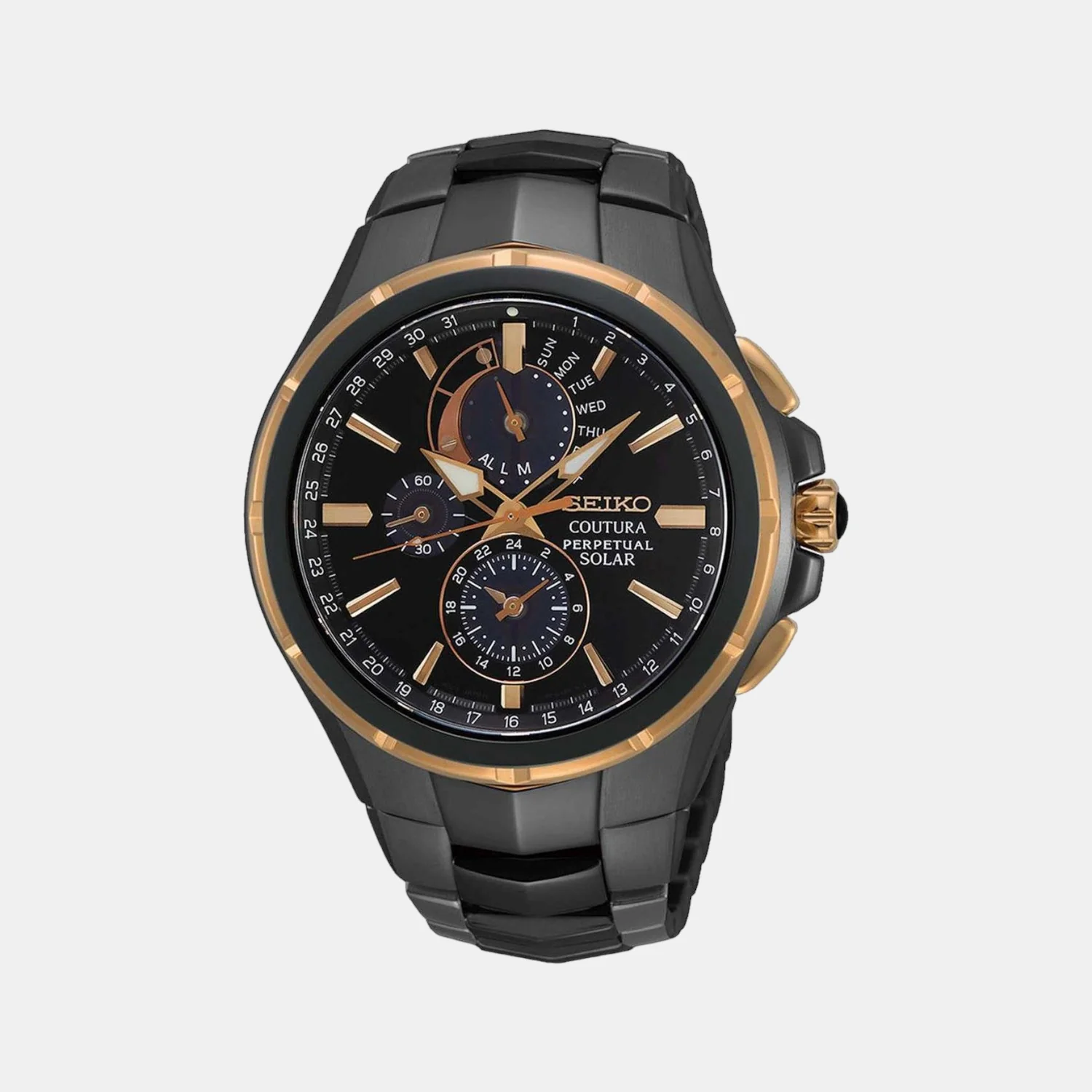 Coutura Men Quartz Black Dial Chronograph Stainless Steel Watch SSC766P1