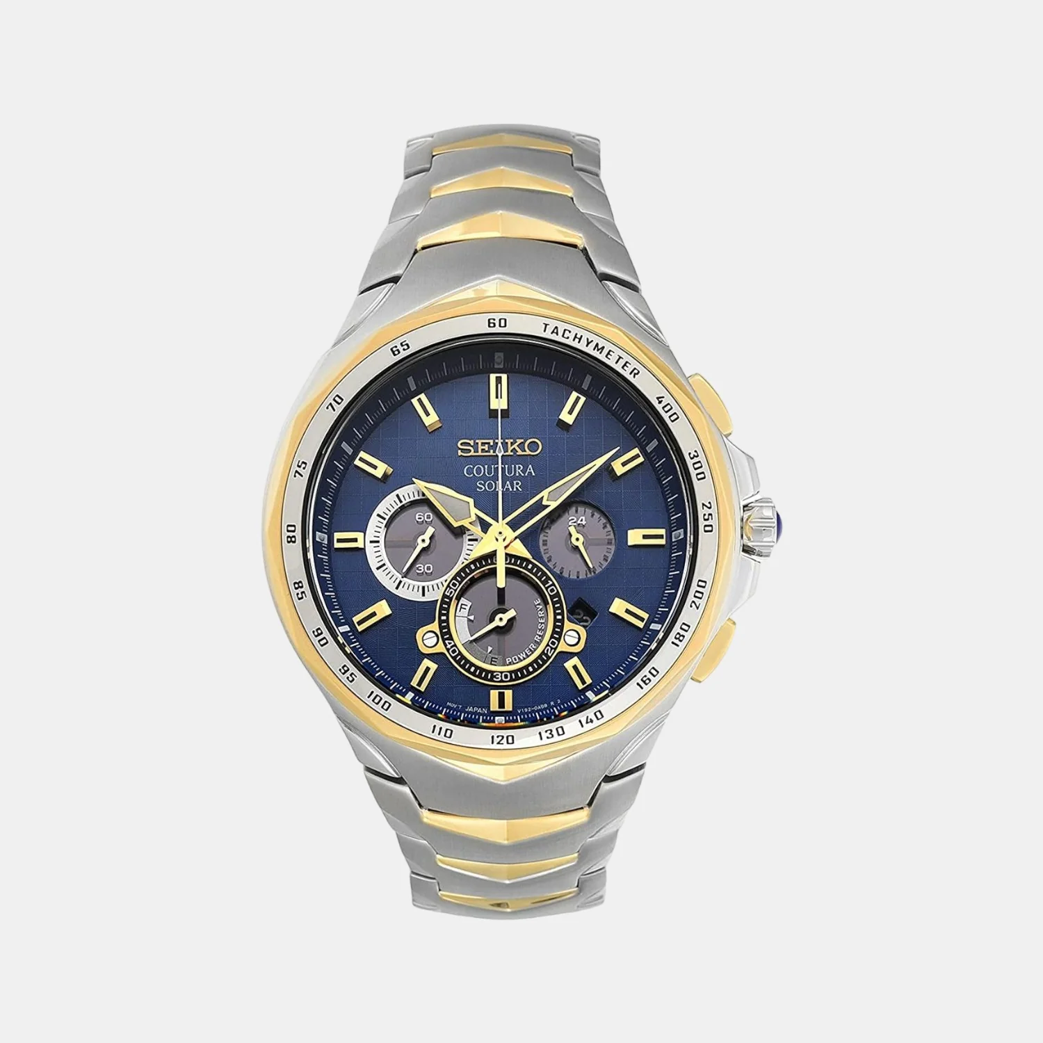 Coutura Men Solar Blue Dial Chronograph Stainless Steel Watch SSC750P1