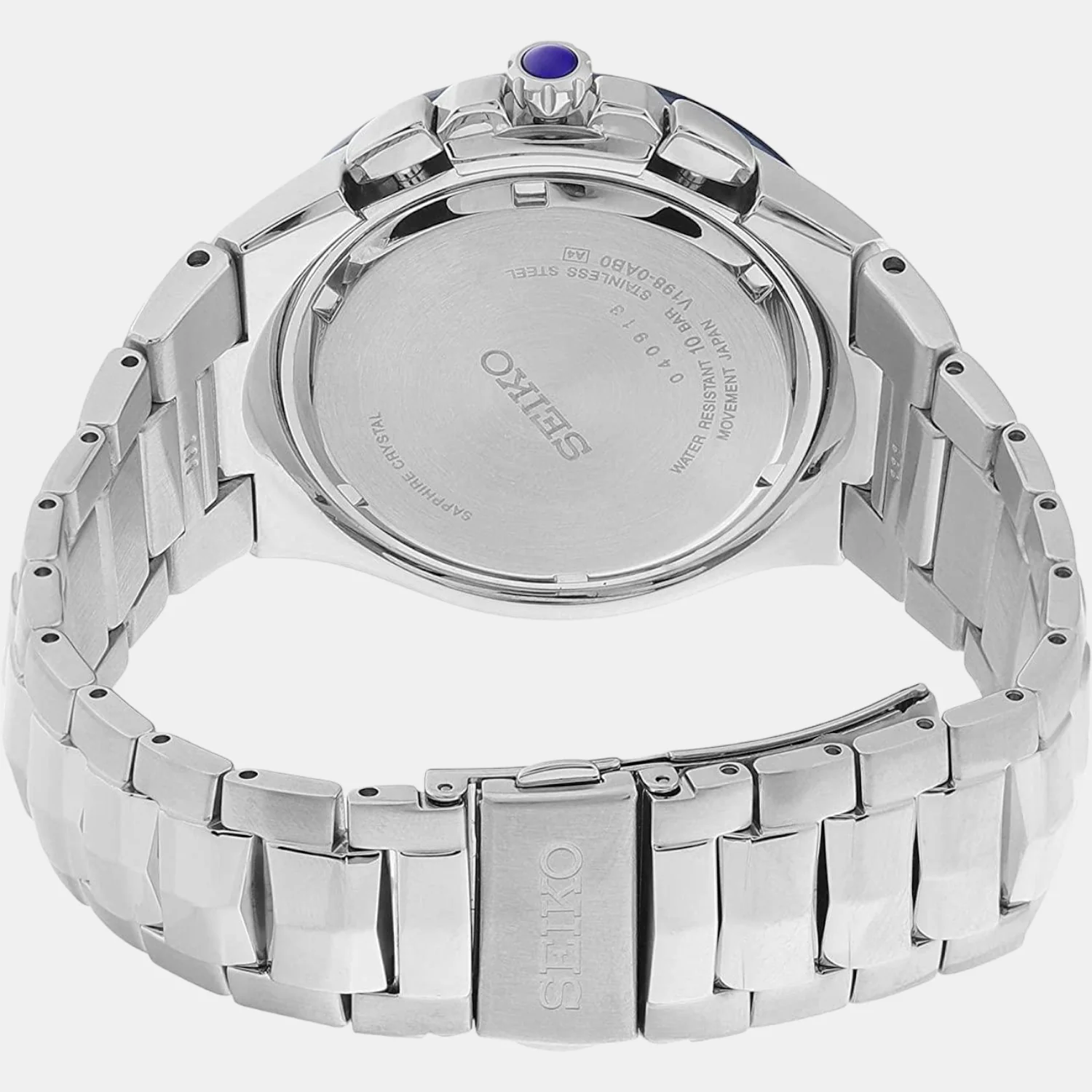 Coutura Men Solar White Dial Chronograph Stainless Steel Watch SSC787P9 - Image 3
