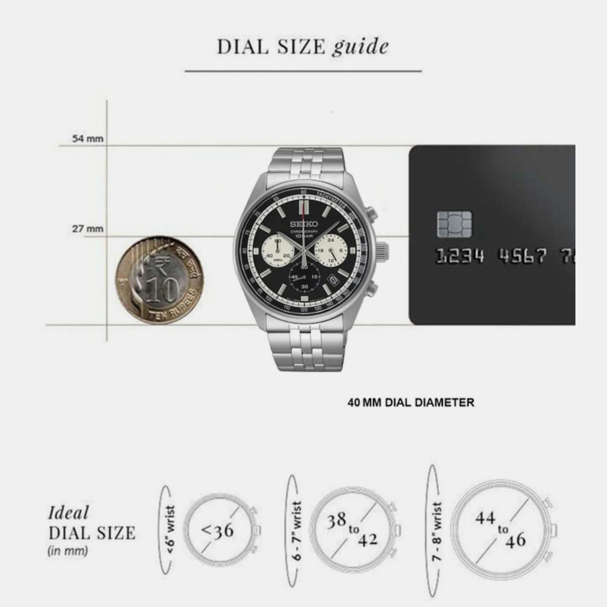 Dress Men Quartz Black Dial Chronograph Stainless Steel Watch SSB429P1 - Image 5
