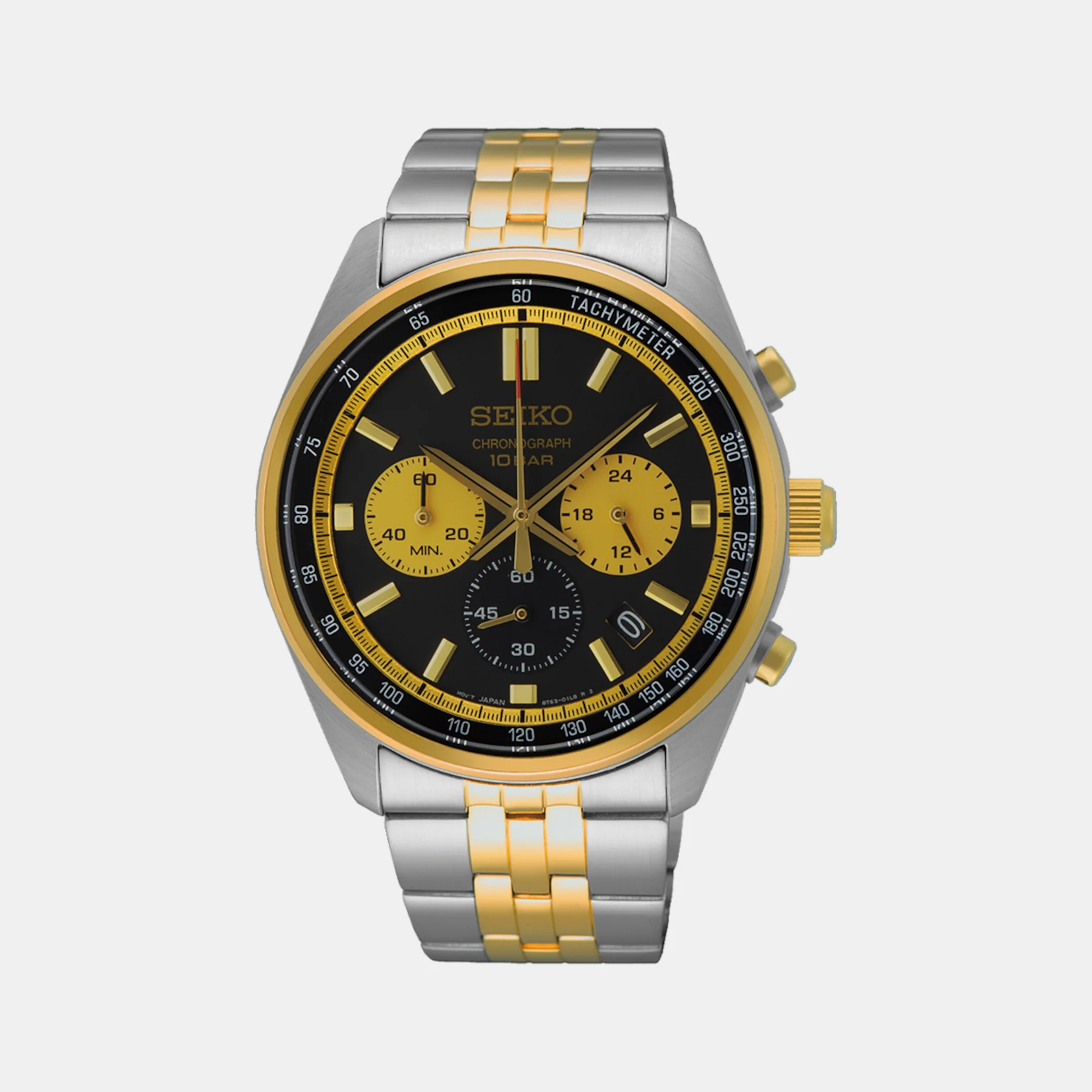 Dress Men Quartz Black Dial Chronograph Stainless Steel Watch SSB430P1 - Image 6