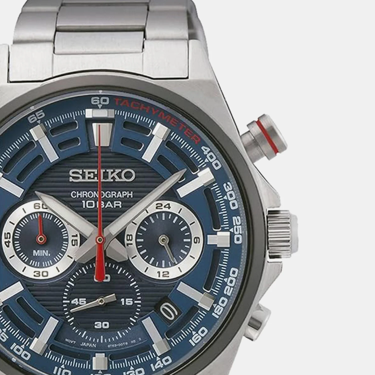 Dress Men Quartz Blue Dial Chronograph Stainless Steel Watch SSB407P1 - Image 2
