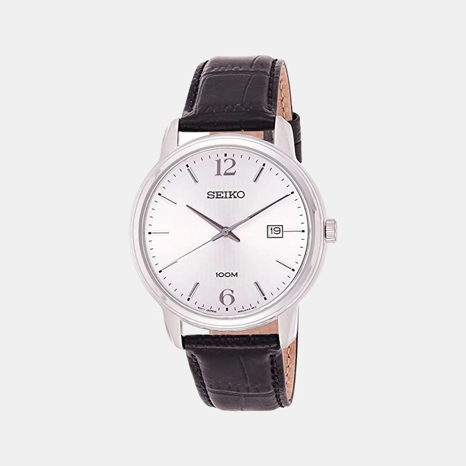 Dress Men Quartz White Dial Analog Leather Watch SUR265P1