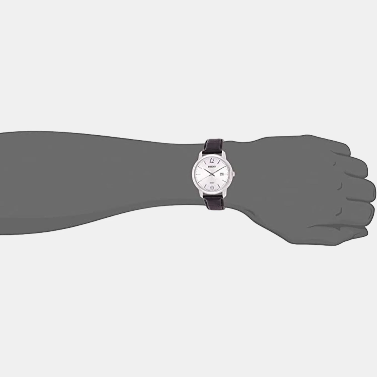 Dress Men Quartz White Dial Analog Leather Watch SUR265P1 - Image 4