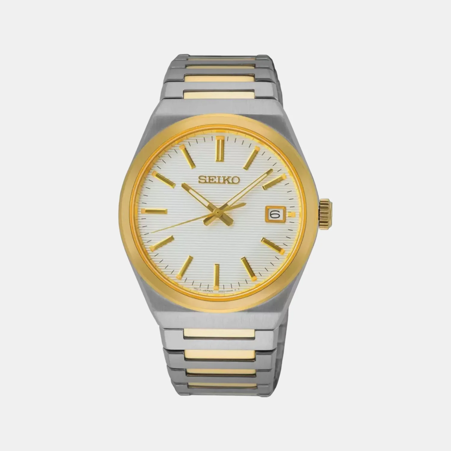 Dress Men Quartz White Dial Analog Stainless Steel Watch SUR558P1