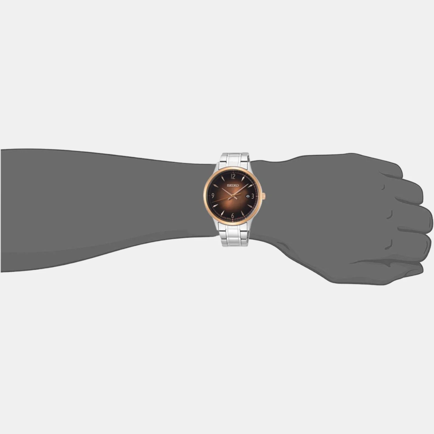 Dress Quartz Men Brown Dial Analog Stainless Steel Watch SGEH90P1 - Image 4