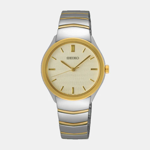 Dress Women Quartz Yellow Dial Analog Stainless Steel Watch SUR550P1