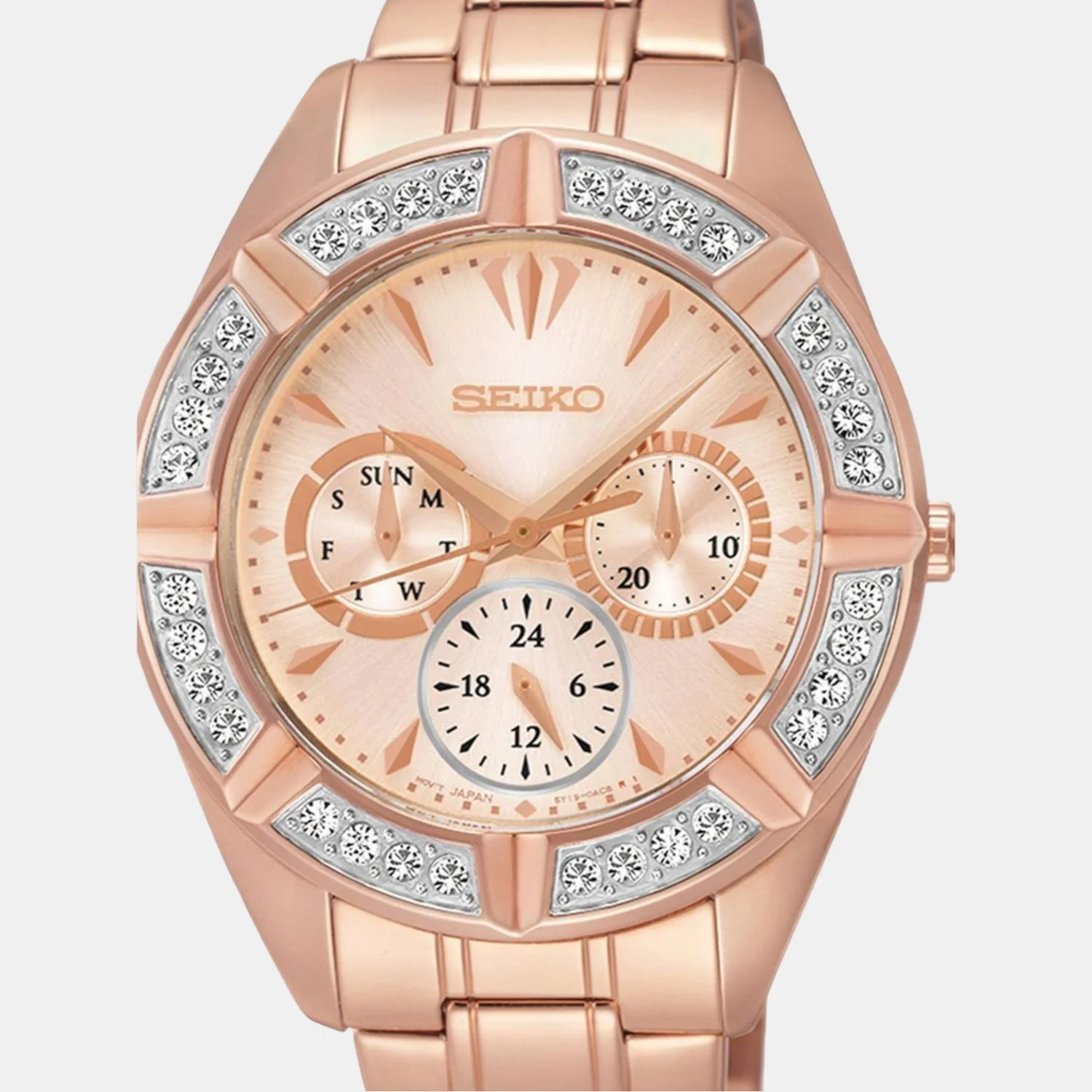 Lord - Ladies Women Kinetic Rose Gold Dial Chronograph Stainless Steel Watch SKY680P1 - Image 3