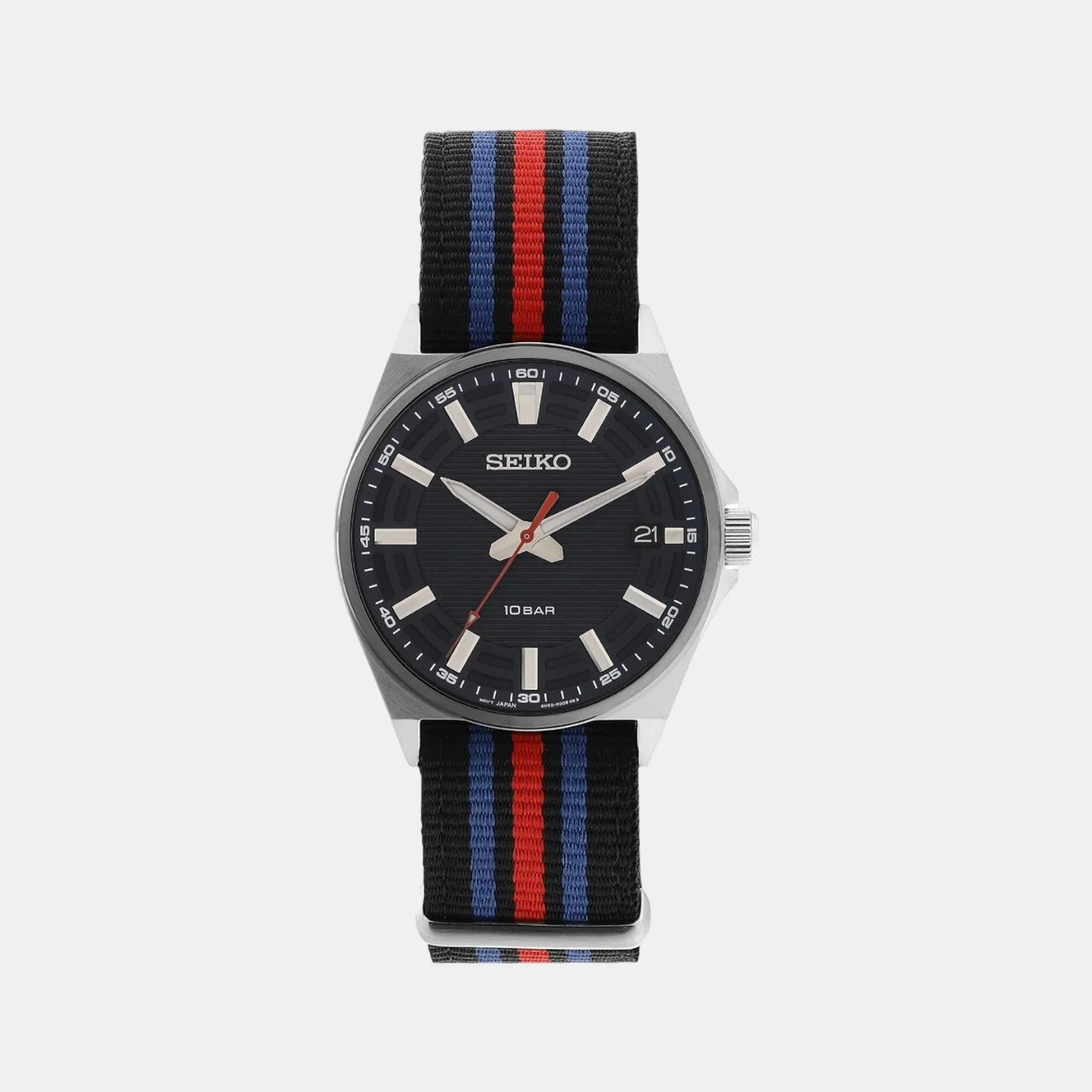 Men Quartz Black Dial Analog Nylon Watch SUR509P1