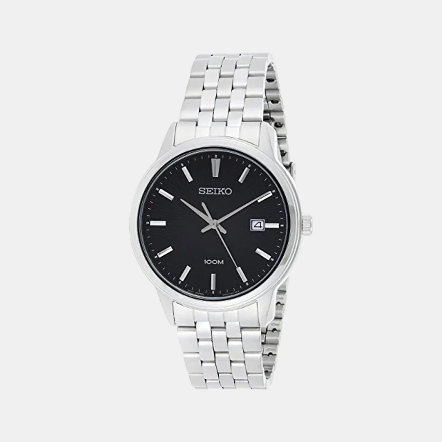 Men Quartz Black Dial Analog Stainless Steel Watch SUR261P1
