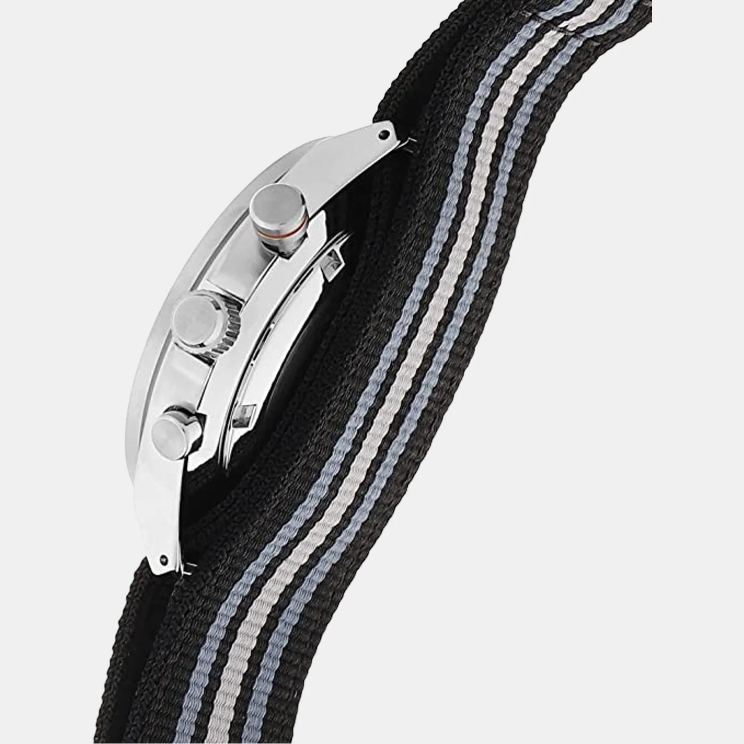 Men Quartz Black Dial Chronograph Nylon Watch SSB409P1 - Image 3