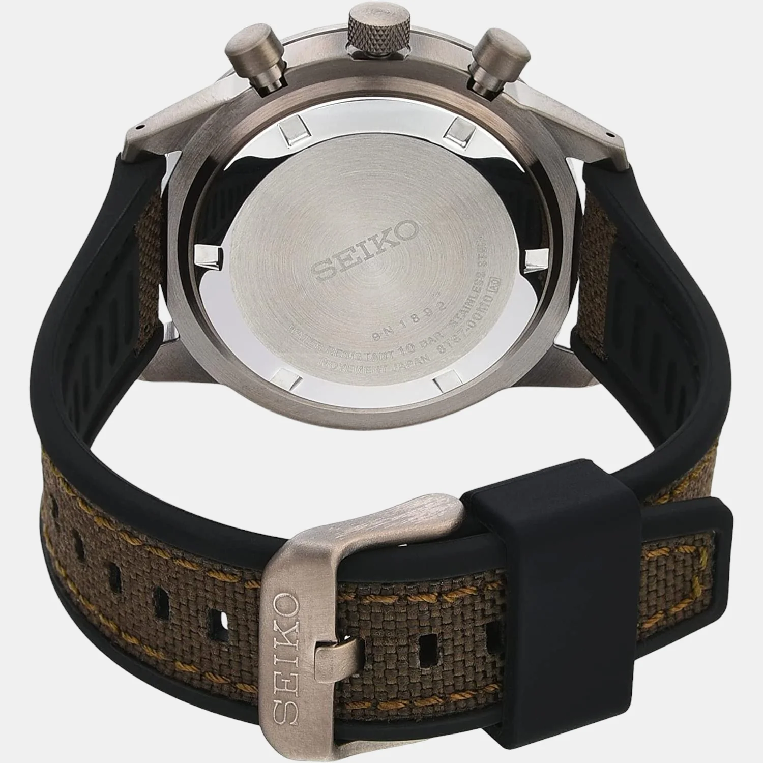 Men Quartz Black Dial Chronograph Silicone Watch SSB371P1 - Image 4